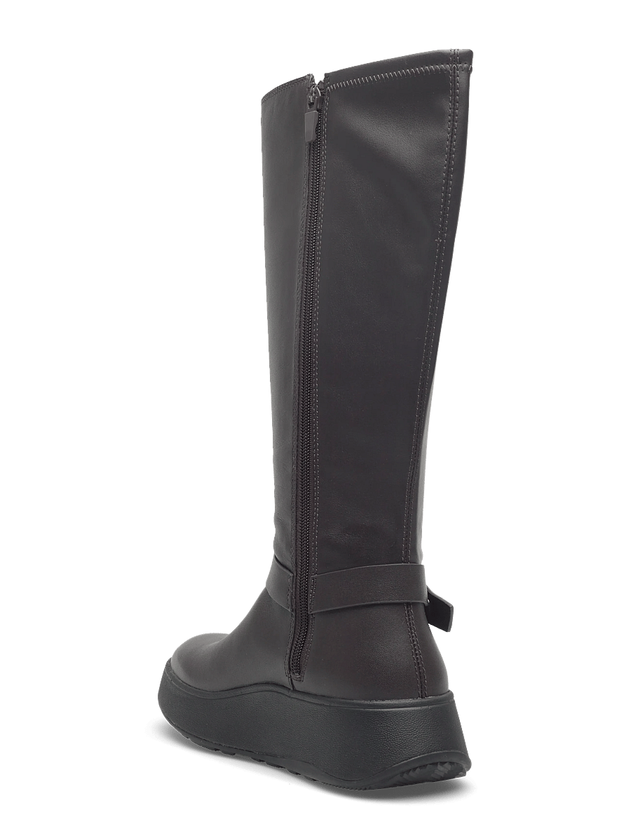 FitFlop - F-MODE FOLDED-KNOT FLATFORM TALL STRETCH BOOTS - kniehohe stiefel - chocolate brown - 2