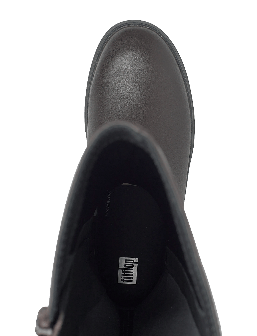 FitFlop - F-MODE FOLDED-KNOT FLATFORM TALL STRETCH BOOTS - kniehohe stiefel - chocolate brown - 3