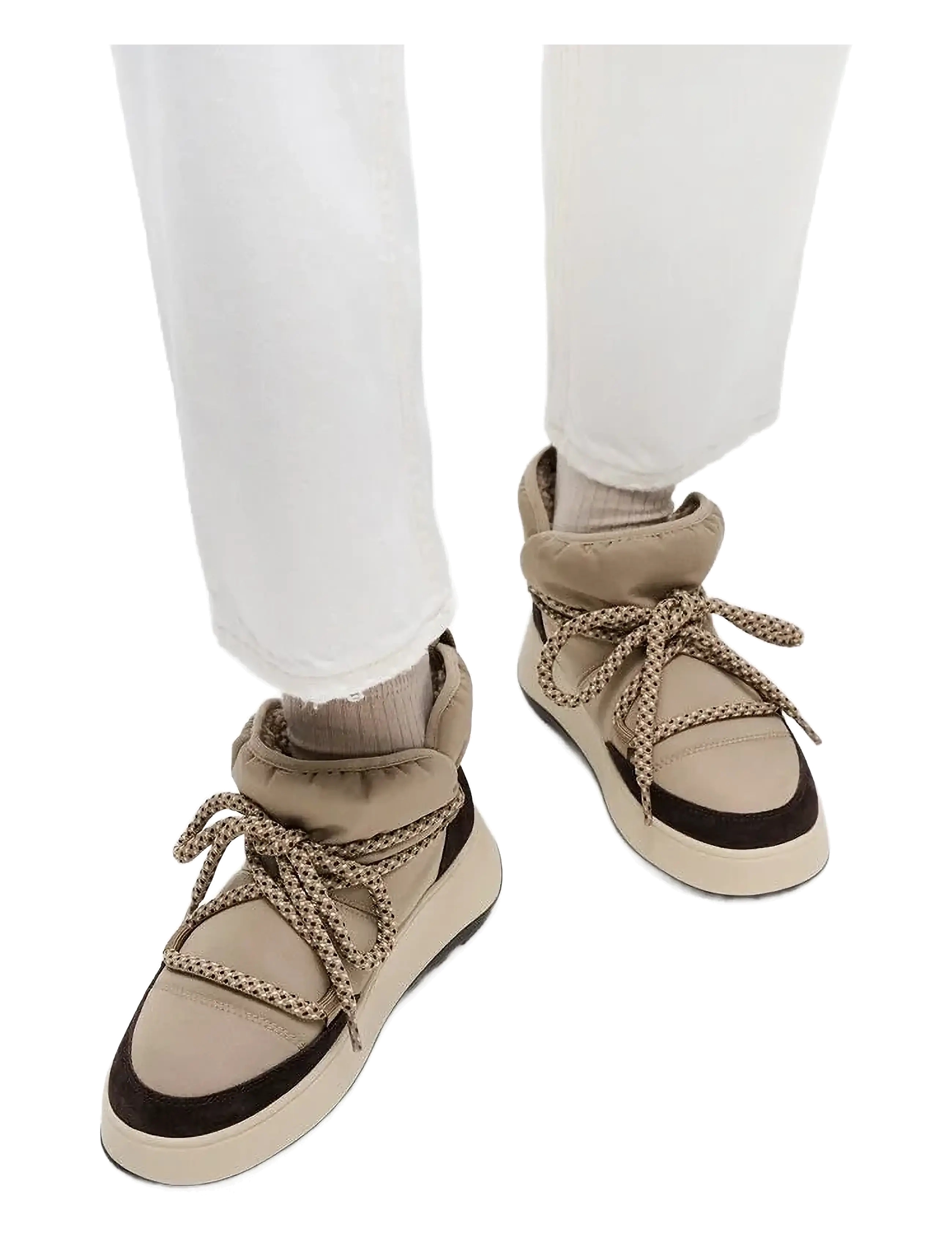 FitFlop - F-MODE W/RESISTANT BIOFLEECE MESH FLATFORM BOOTIES - flat ankle boots - taupe - 2