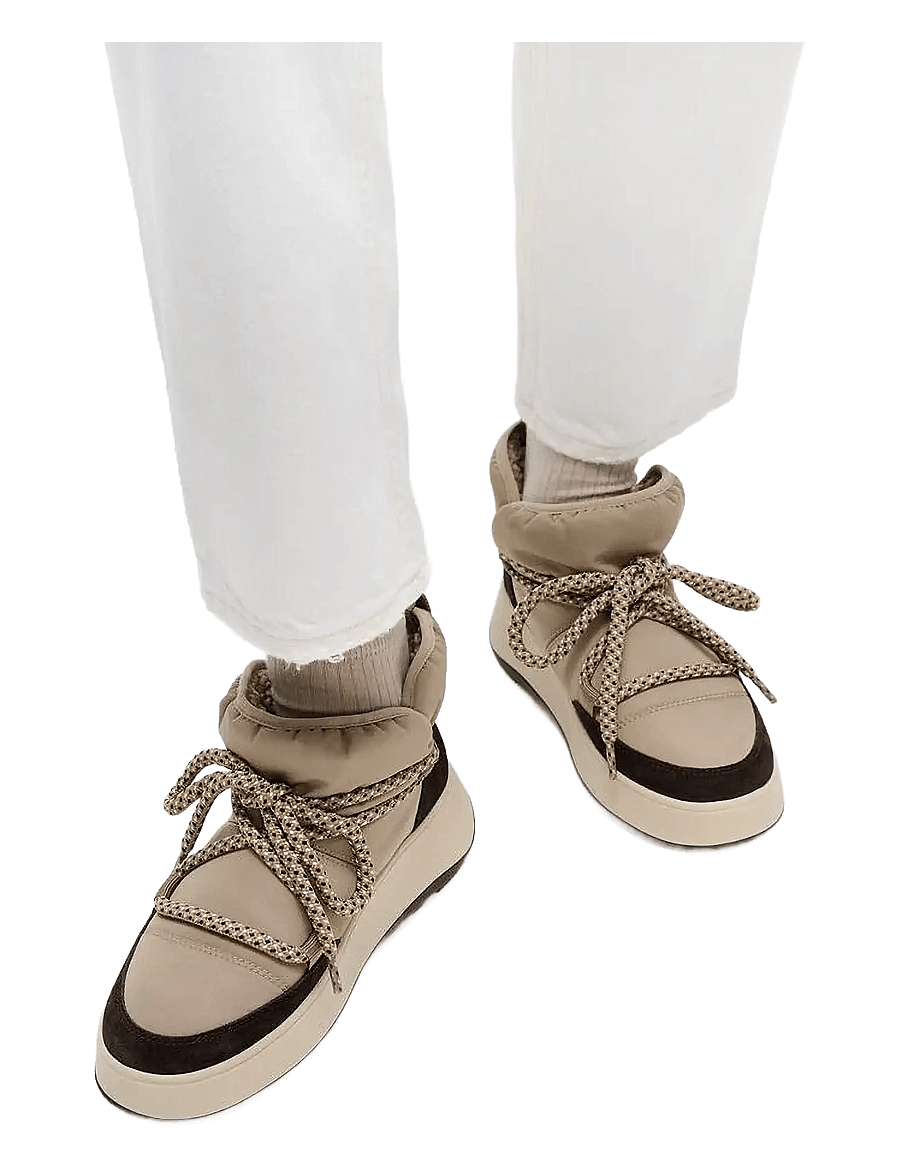 FitFlop - F-MODE W/RESISTANT BIOFLEECE MESH FLATFORM BOOTIES - lygiapadžiai aulinukai iki kulkšnių - taupe - 2
