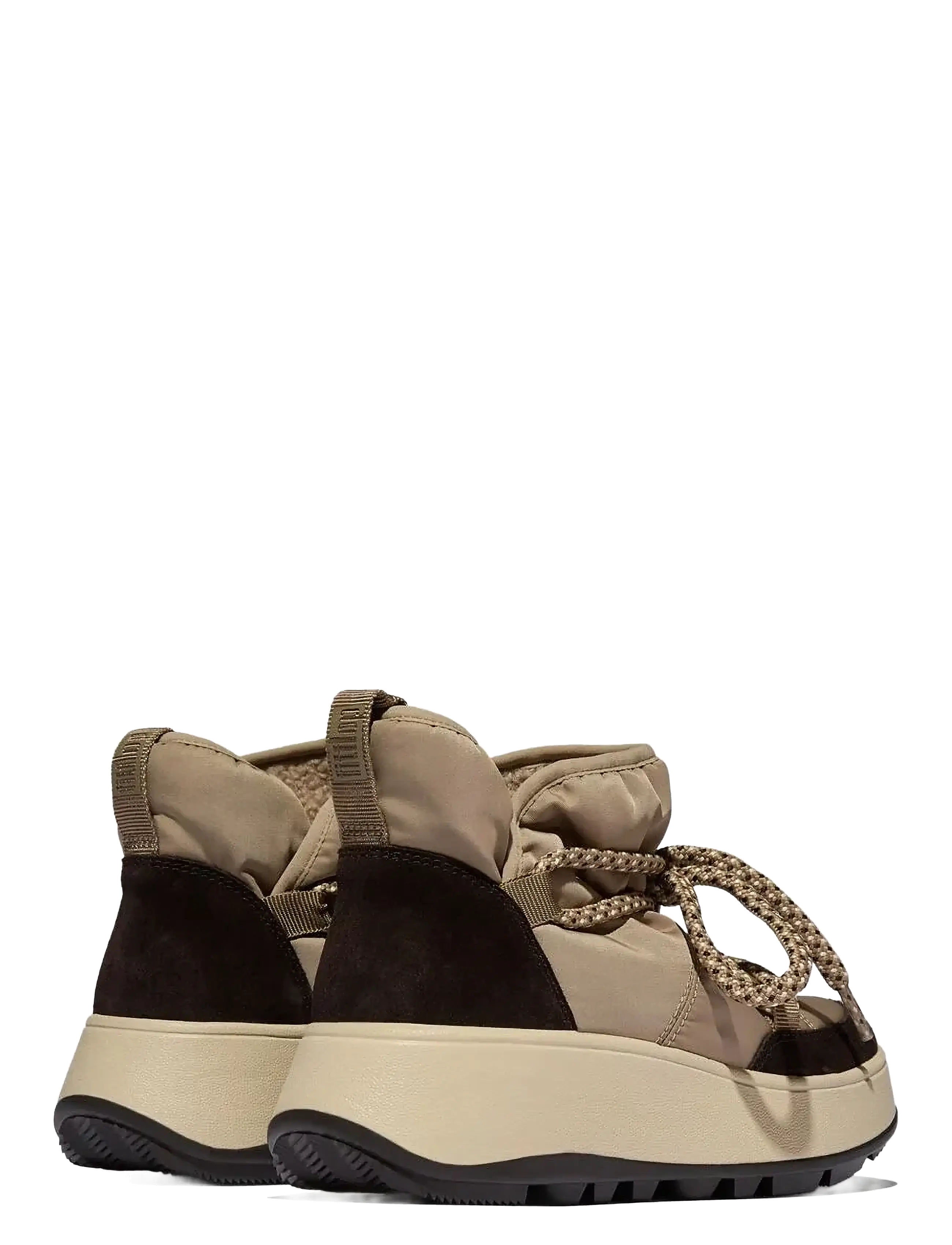 FitFlop - F-MODE W/RESISTANT BIOFLEECE MESH FLATFORM BOOTIES - flat ankle boots - taupe - 3