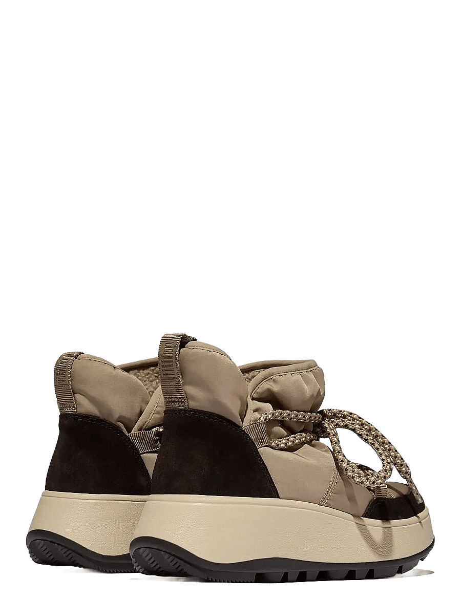 FitFlop - F-MODE W/RESISTANT BIOFLEECE MESH FLATFORM BOOTIES - lygiapadžiai aulinukai iki kulkšnių - taupe - 3
