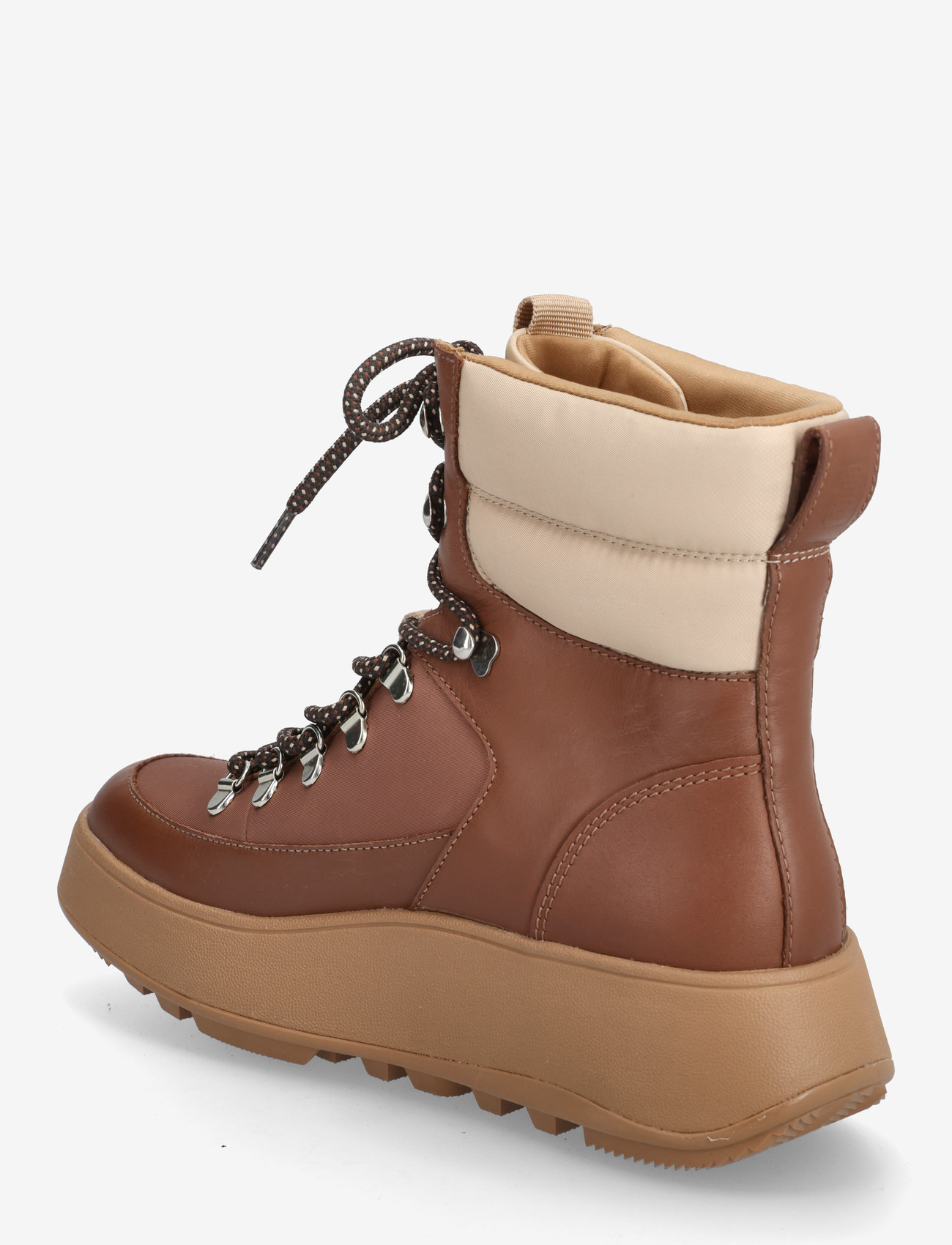 FitFlop - F-MODE W/RESISTANT HIKER-LACE FLATFORM ANKLE BOOTS - flat ankle boots - rich brown - 2