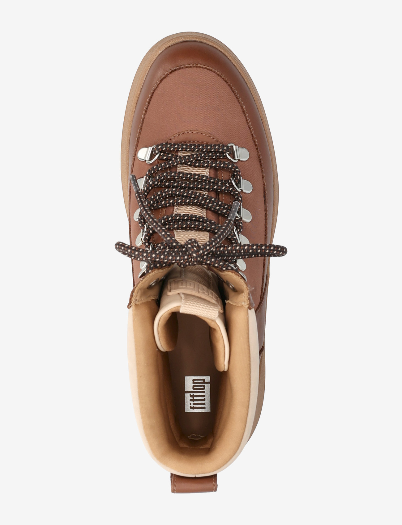 FitFlop - F-MODE W/RESISTANT HIKER-LACE FLATFORM ANKLE BOOTS - flat ankle boots - rich brown - 3
