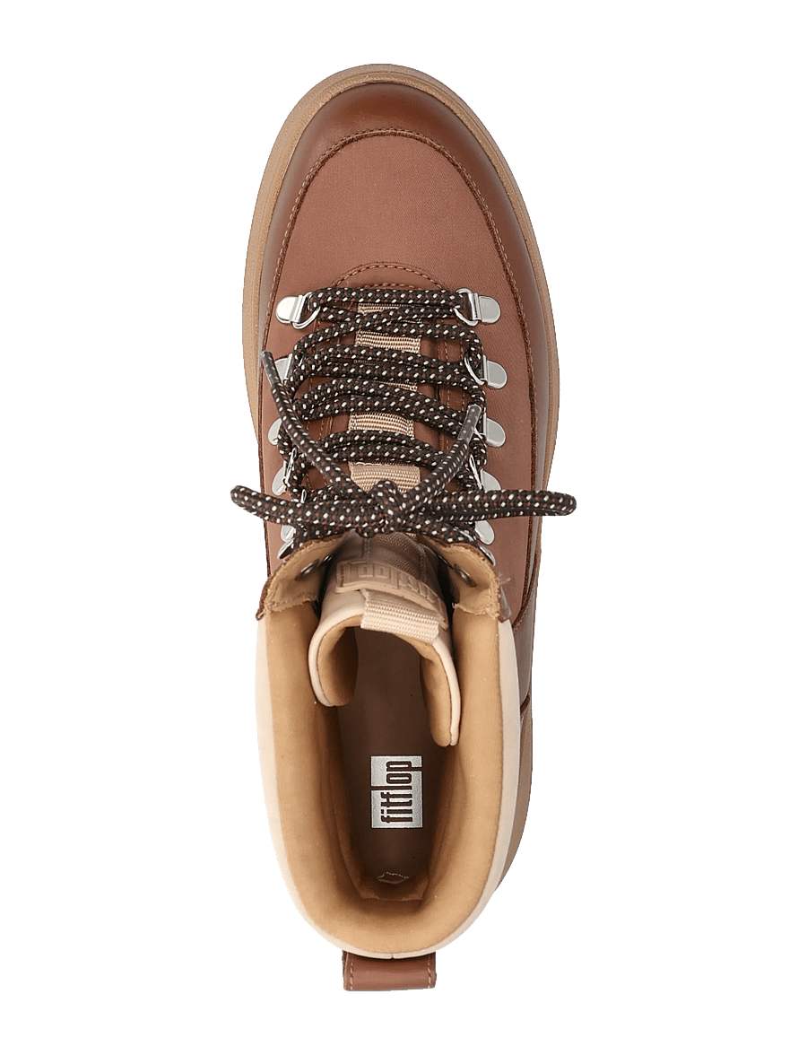 FitFlop - F-MODE W/RESISTANT HIKER-LACE FLATFORM ANKLE BOOTS - flache stiefeletten - rich brown - 3