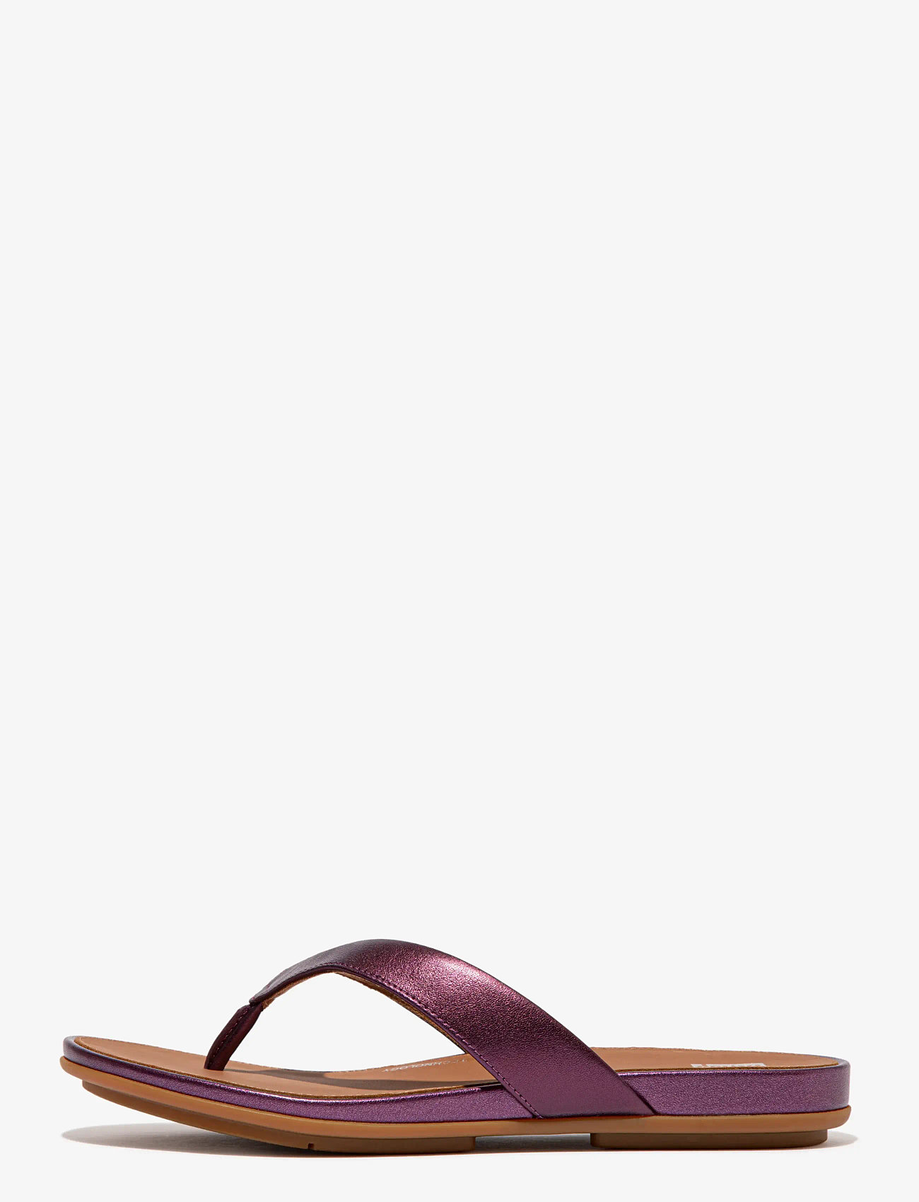 FitFlop - GRACIE METALLIC-LEATHER FLIP-FLOPS - flip flops - metallic mauve wine - 1