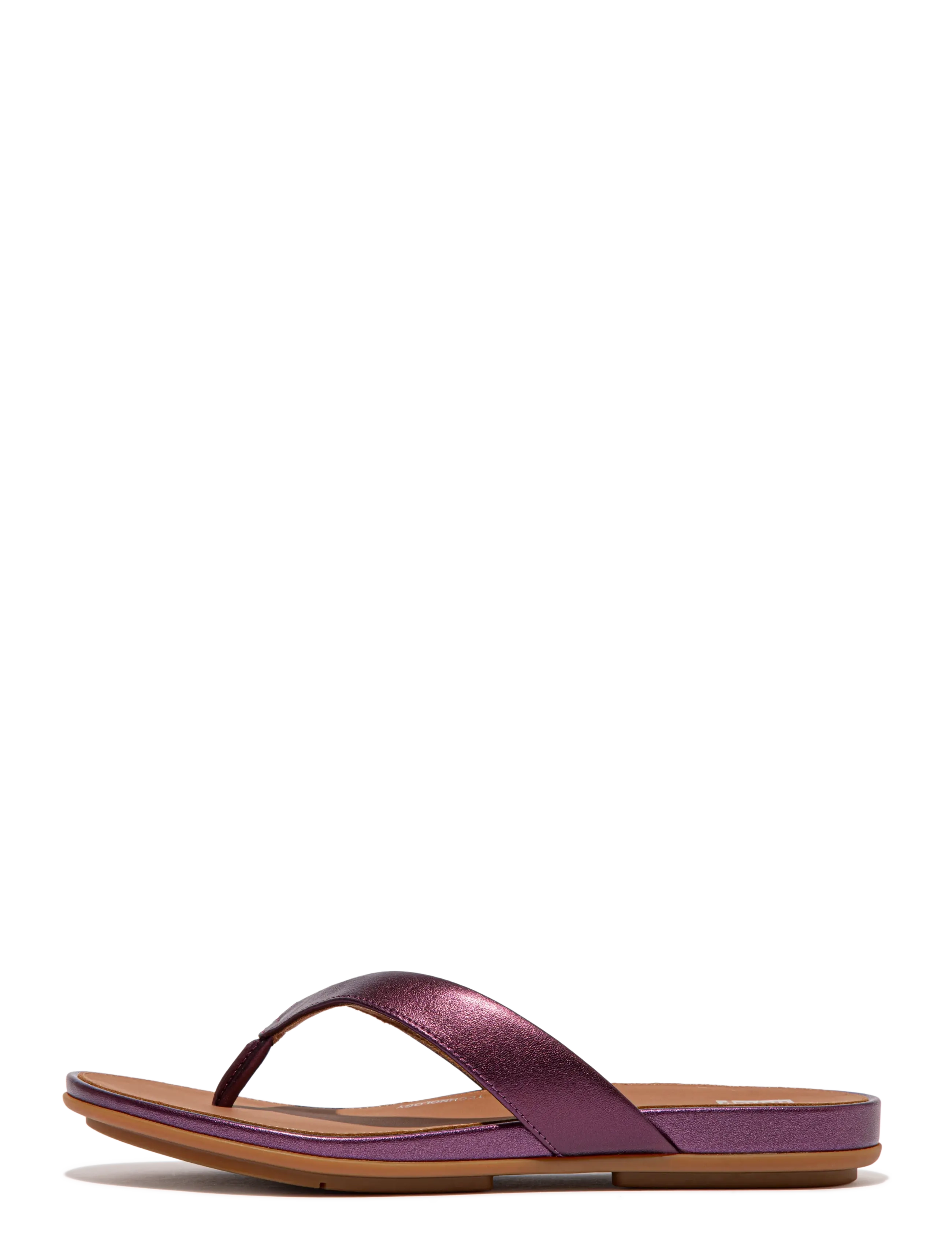 FitFlop GRACIE METALLIC-LEATHER FLIP-FLOPS - Plätud - METALLIC MAUVE WINE / purple