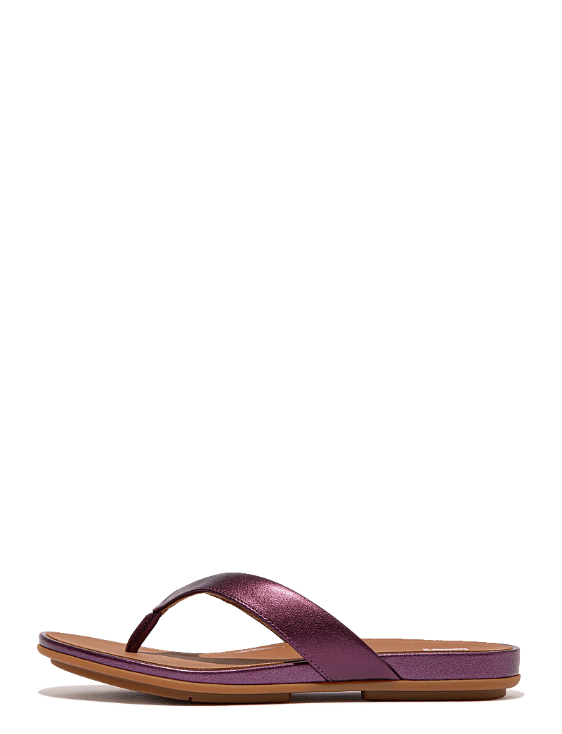 FitFlop - GRACIE METALLIC-LEATHER FLIP-FLOPS - flip flops - metallic mauve wine - 1
