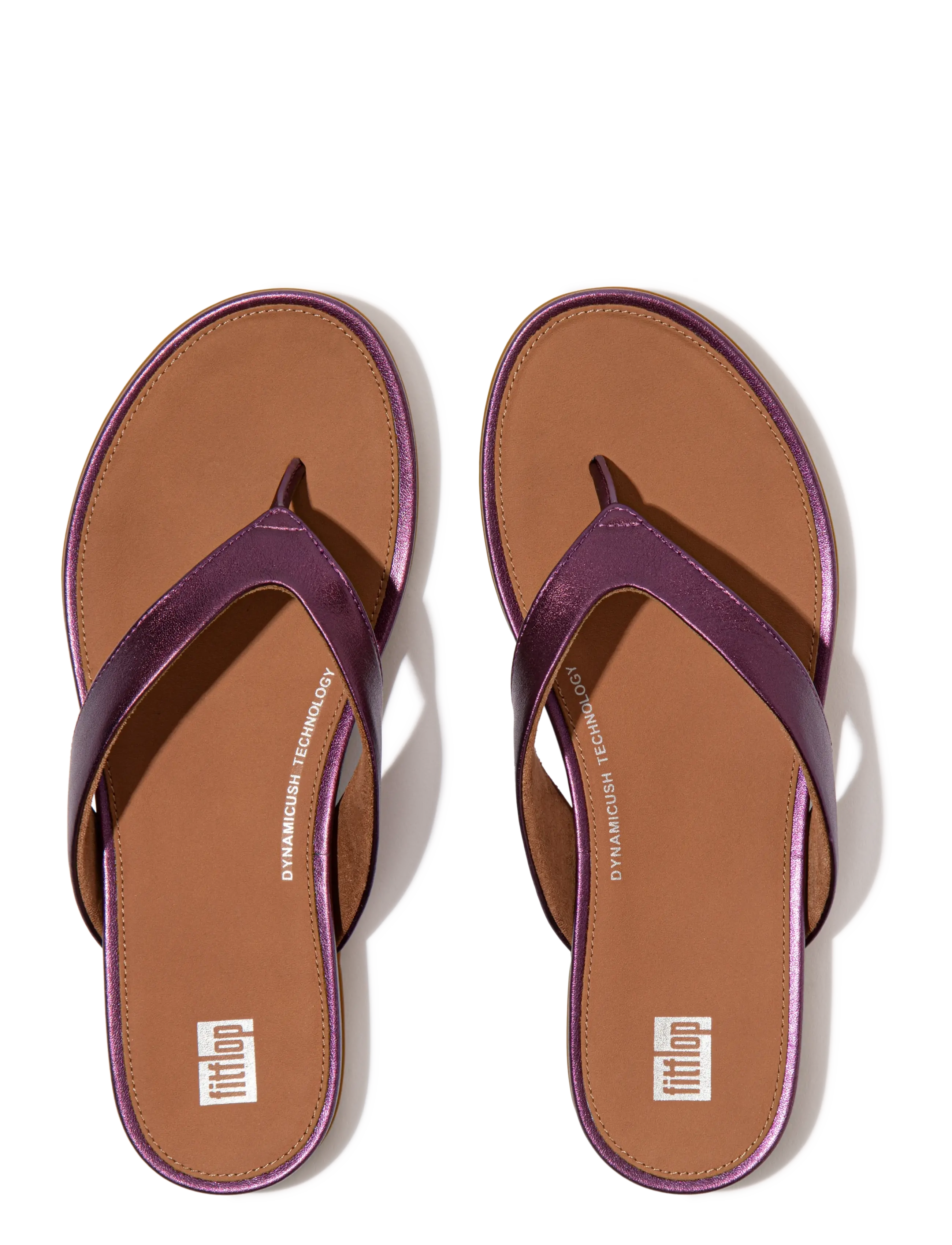FitFlop - GRACIE METALLIC-LEATHER FLIP-FLOPS - flip flops - metallic mauve wine - 2