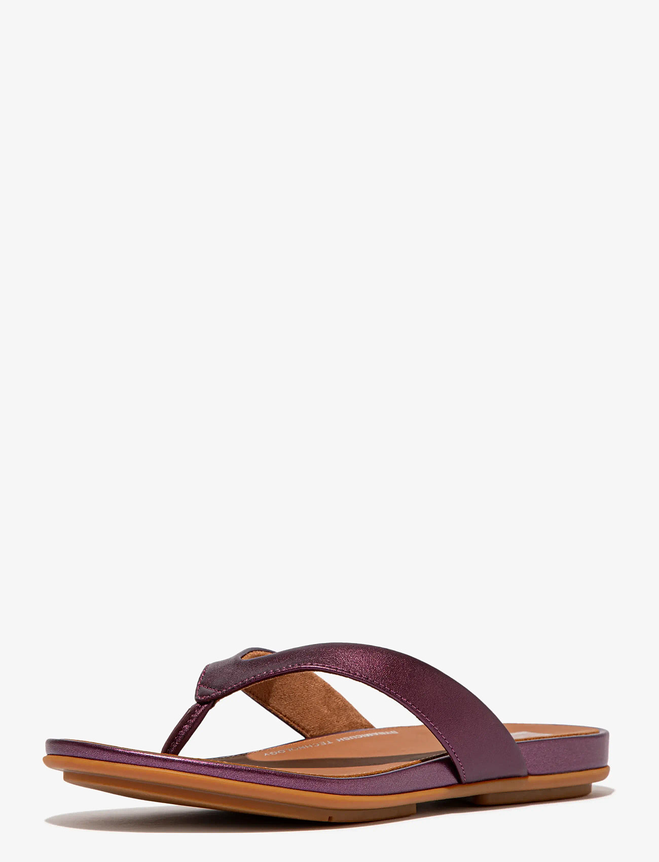 FitFlop - GRACIE METALLIC-LEATHER FLIP-FLOPS - flip flops - metallic mauve wine - 3
