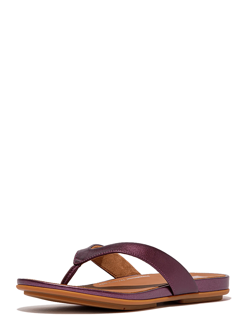 FitFlop - GRACIE METALLIC-LEATHER FLIP-FLOPS - flip flops - metallic mauve wine - 3
