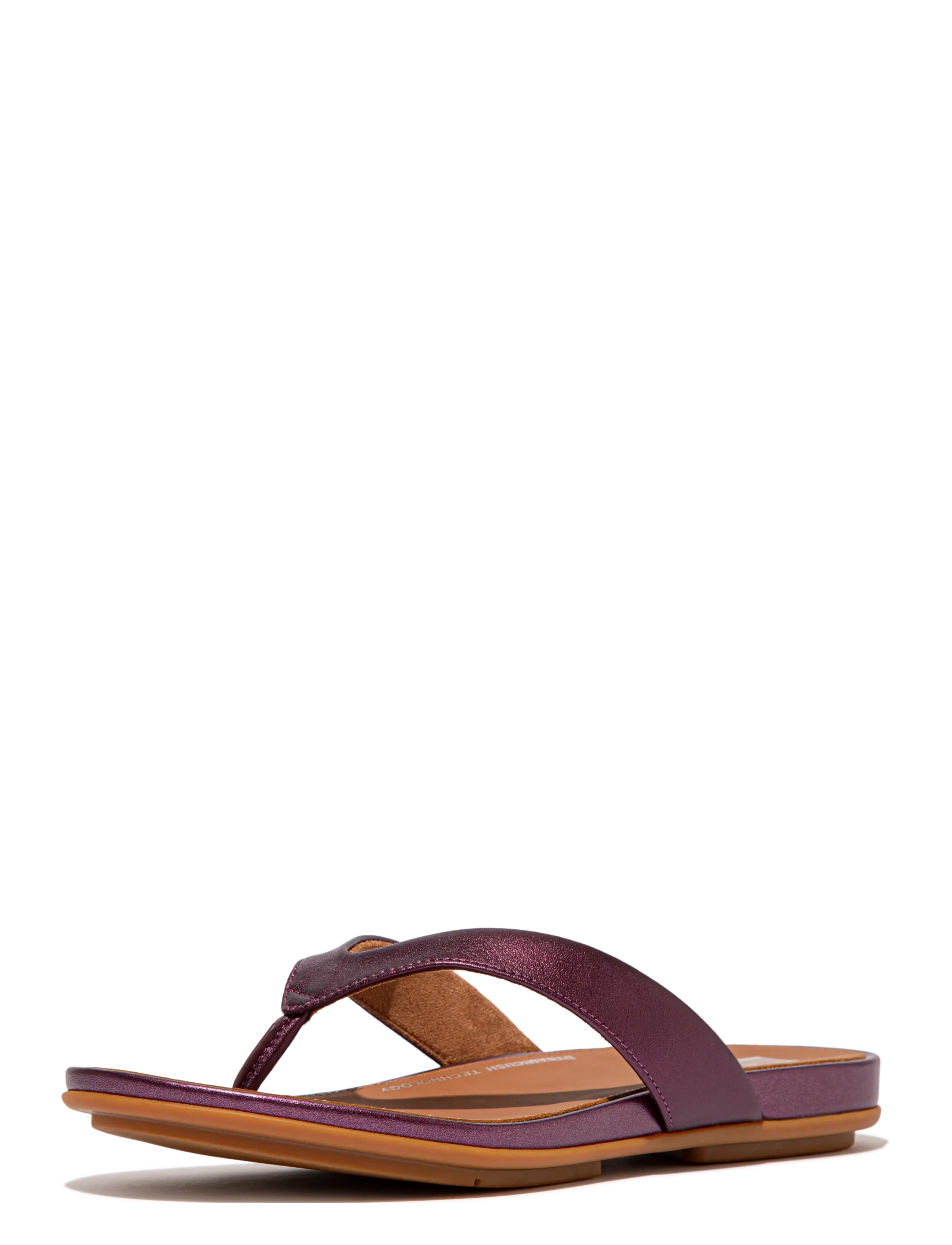FitFlop - GRACIE METALLIC-LEATHER FLIP-FLOPS - flip flops - metallic mauve wine - 3