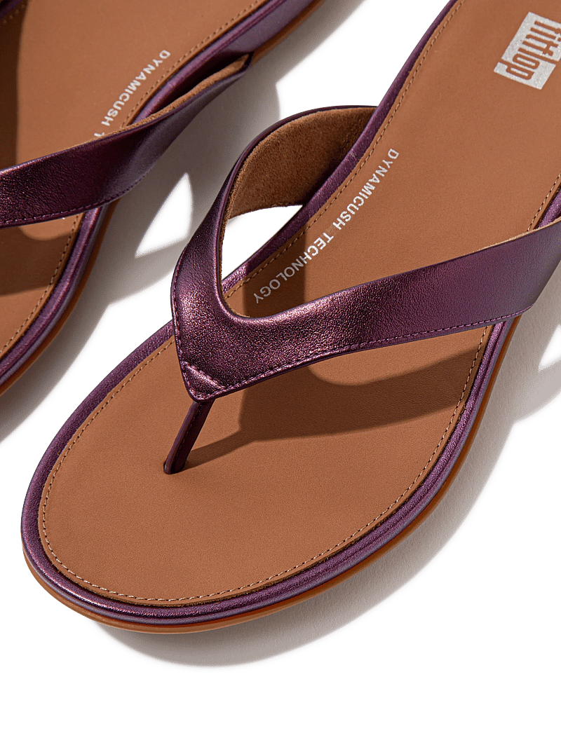 FitFlop - GRACIE METALLIC-LEATHER FLIP-FLOPS - flip flops - metallic mauve wine - 5