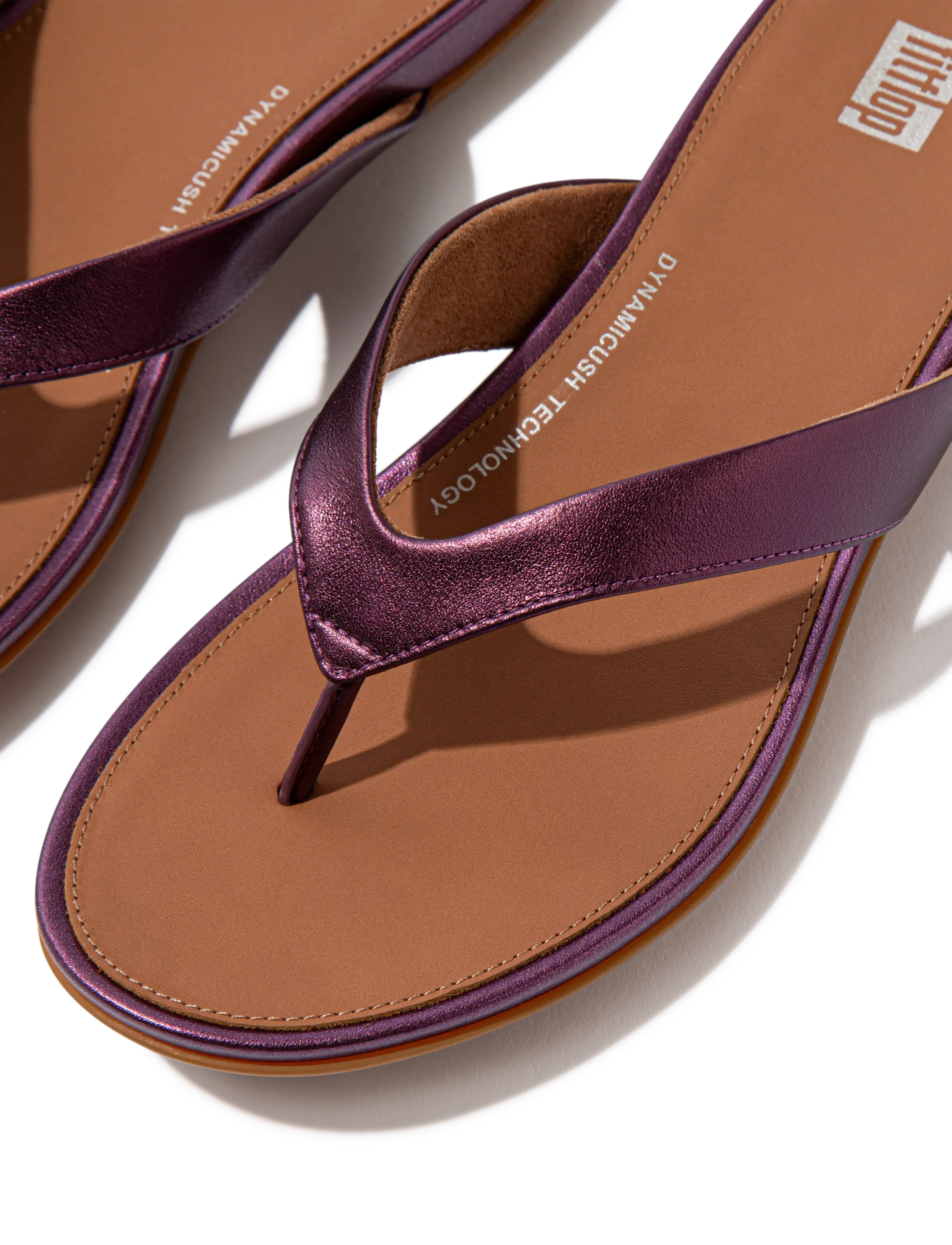 FitFlop - GRACIE METALLIC-LEATHER FLIP-FLOPS - flip flops - metallic mauve wine - 5