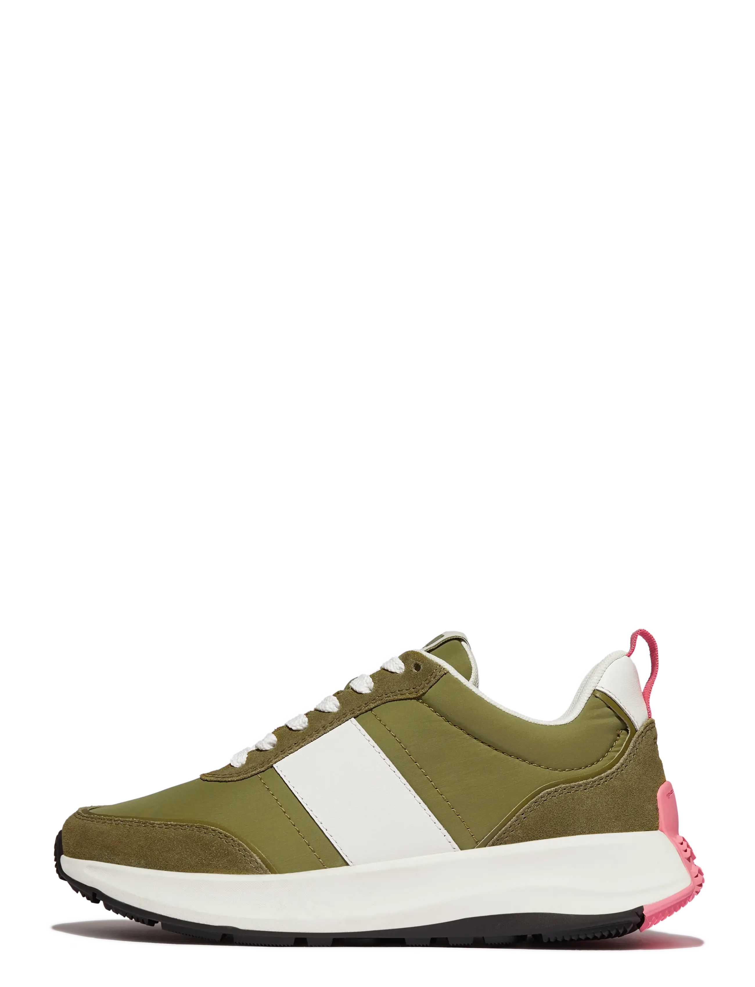 FITFLOP F-Mode Flow Fabric/Wildleder/Leder Flatform Sneaker Khaki - 36 - Damen