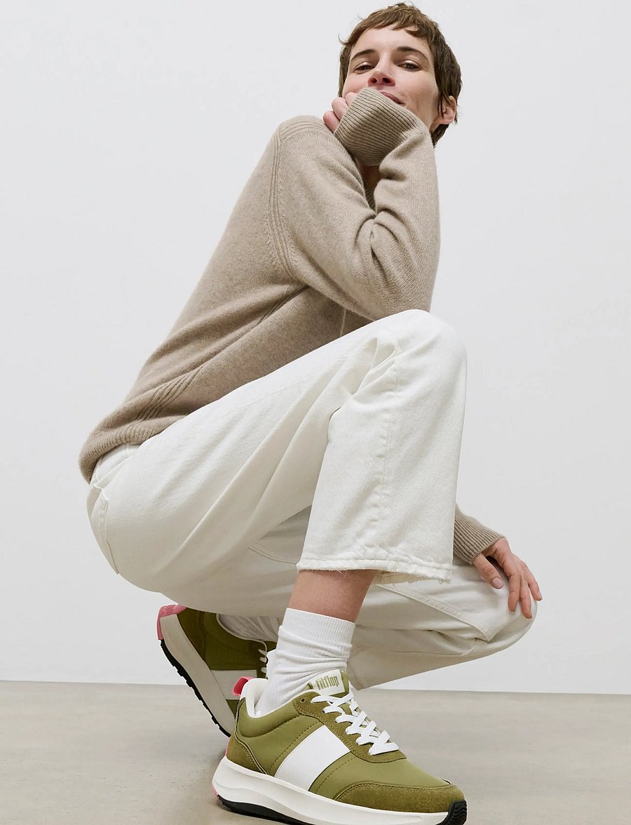 FitFlop - F-MODE FLOW FABRIC/SUEDE/LEATHER FLATFORM SNEAKERS - chunky sneakers - camo-green mix - 0