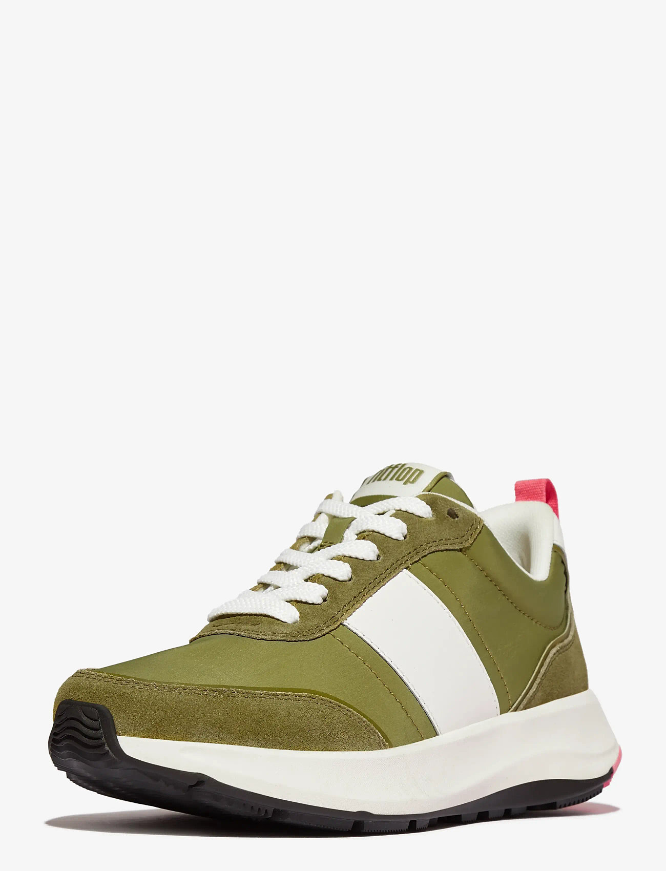 FitFlop - F-MODE FLOW FABRIC/SUEDE/LEATHER FLATFORM SNEAKERS - chunky sneakers - camo-green mix - 3