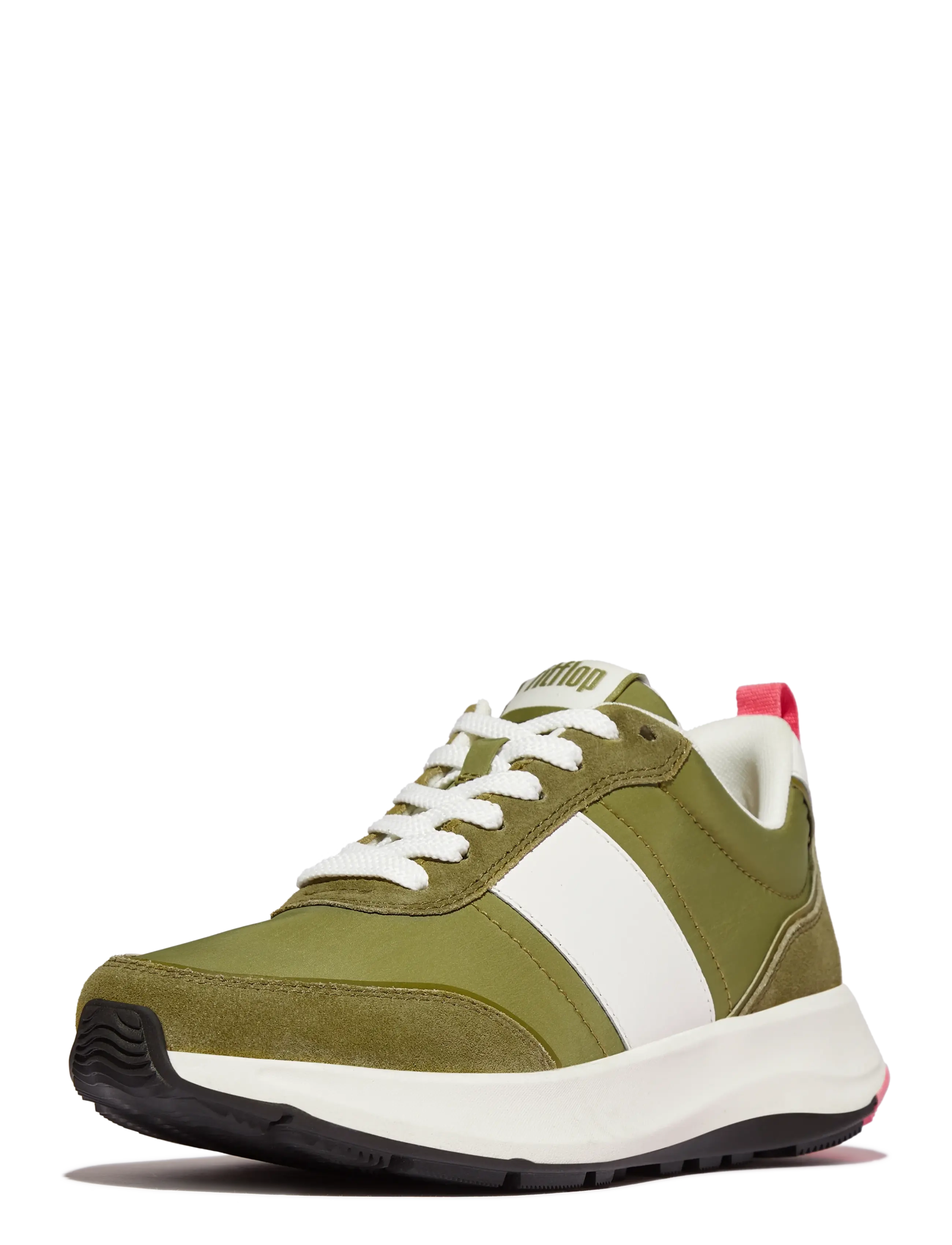 FitFlop - F-MODE FLOW FABRIC/SUEDE/LEATHER FLATFORM SNEAKERS - chunky sneakers - camo-green mix - 3