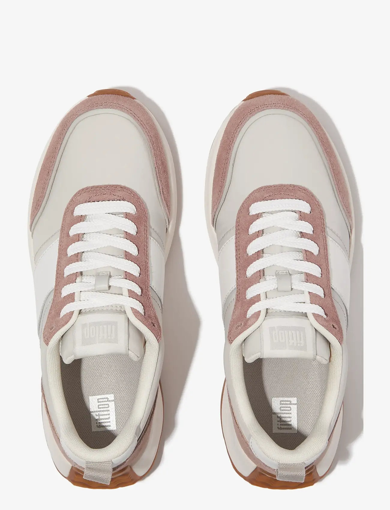 FitFlop - F-MODE FLOW FABRIC/SUEDE/LEATHER FLATFORM SNEAKERS - chunky sneakers - dusky pink mix - 2