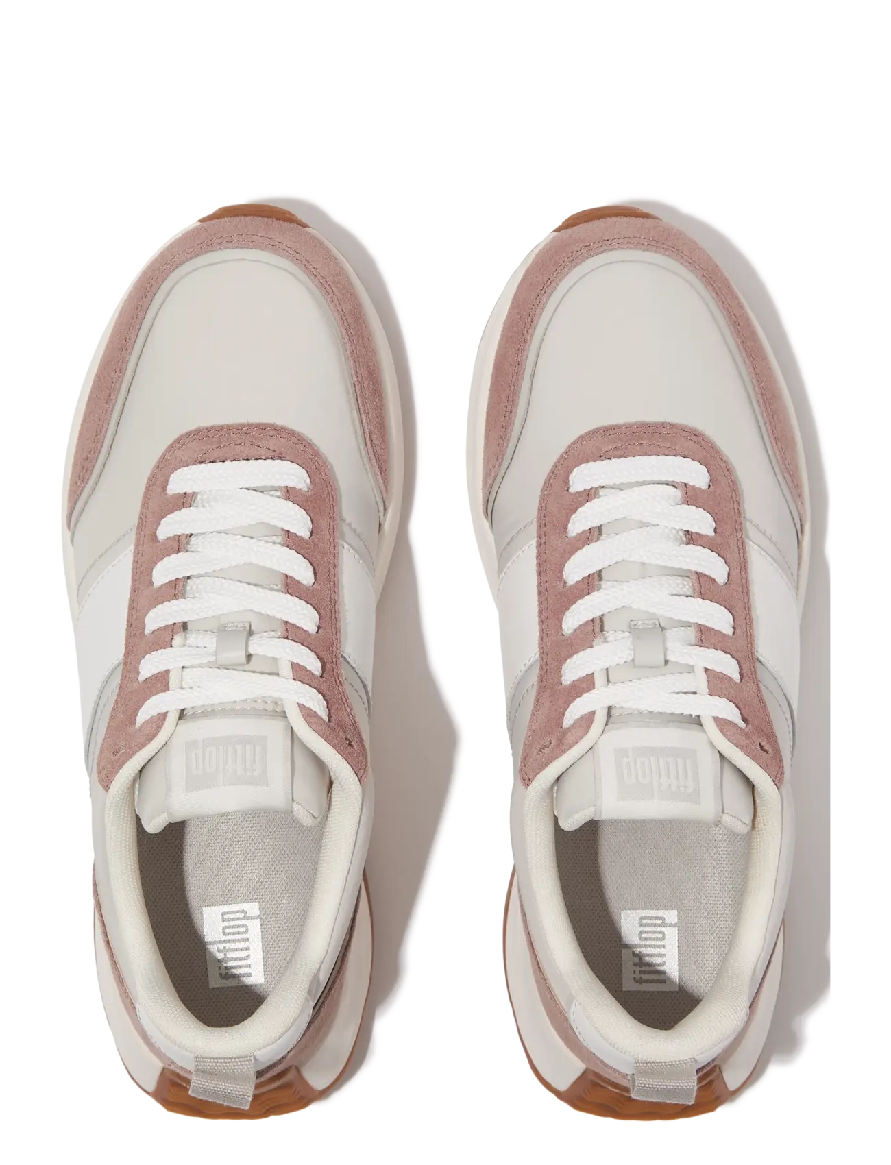 FitFlop - F-MODE FLOW FABRIC/SUEDE/LEATHER FLATFORM SNEAKERS - chunky sneakers - dusky pink mix - 2