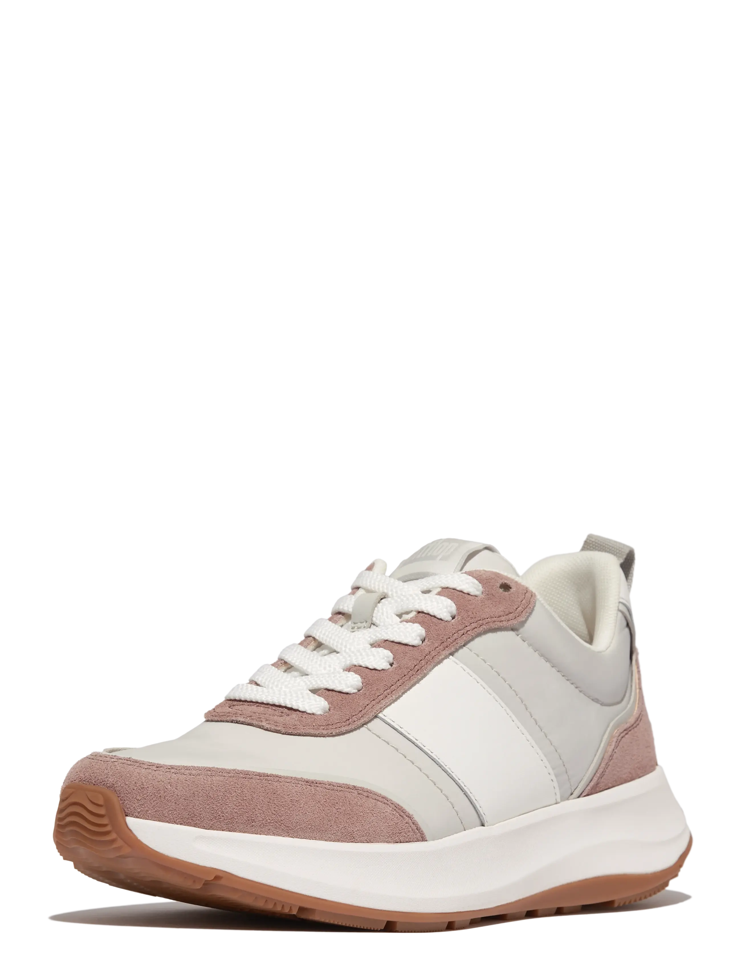 FitFlop - F-MODE FLOW FABRIC/SUEDE/LEATHER FLATFORM SNEAKERS - chunky sneakers - dusky pink mix - 3