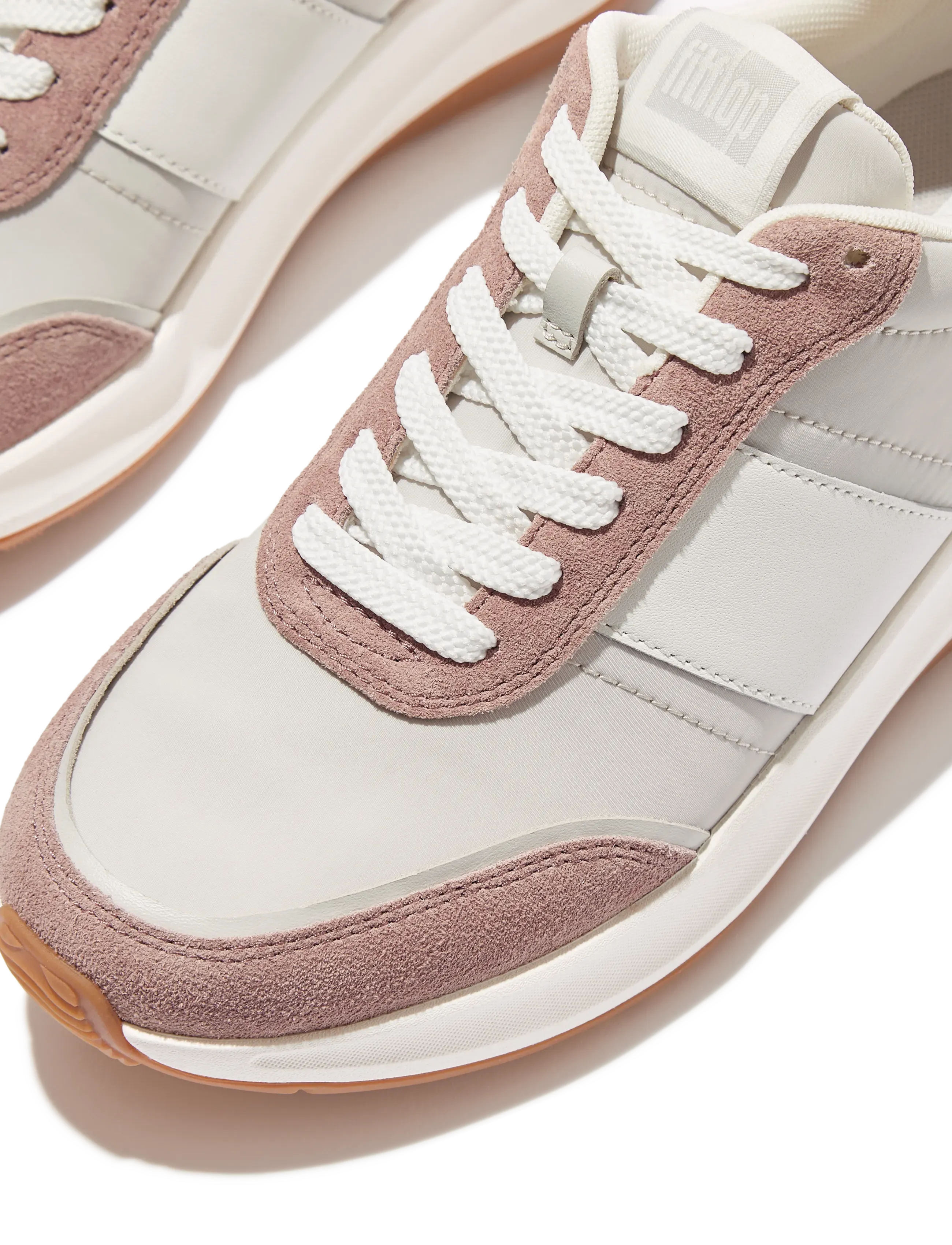 FitFlop - F-MODE FLOW FABRIC/SUEDE/LEATHER FLATFORM SNEAKERS - chunky sneakers - dusky pink mix - 4