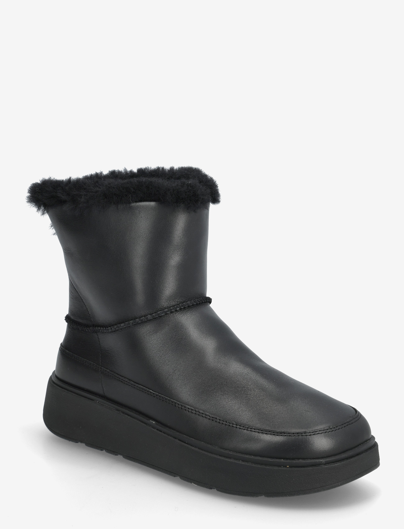 FitFlop - GEN-FF MINI SHEARLING-LINED LEATHER BOOTS - flat ankle boots - all black - 0