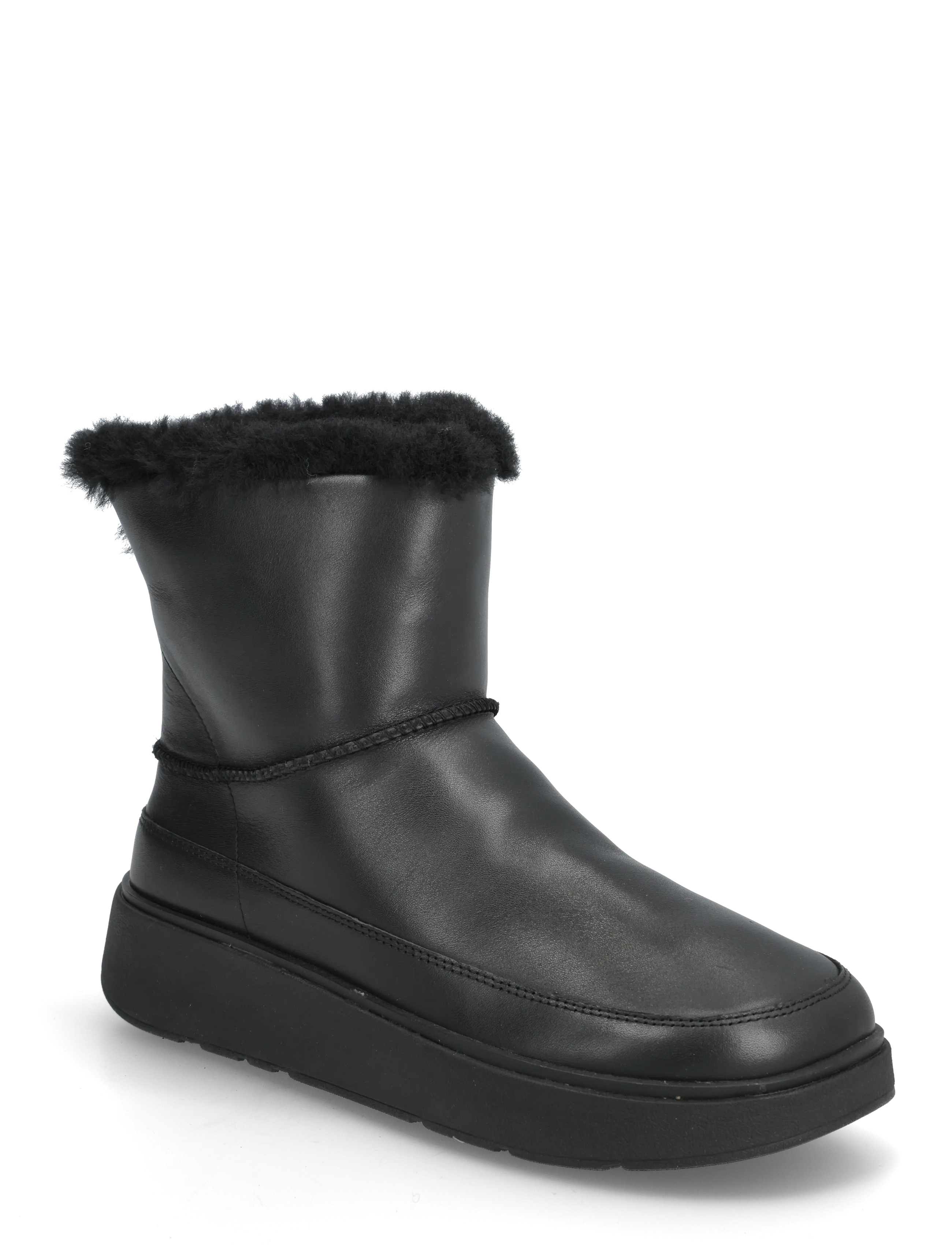 FitFlop GEN-FF MINI SHEARLING-LINED LEATHER BOOTS - Transitional Layering - ALL BLACK / black