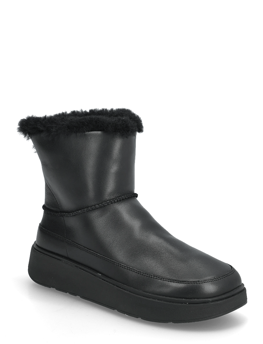 FitFlop - GEN-FF MINI SHEARLING-LINED LEATHER BOOTS - platta ankelboots - all black - 0