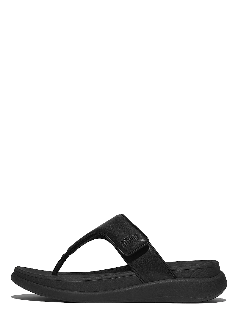 FitFlop - F-MODE GO ADJUSTABLE FLATFORM TOE-POST SANDALS - flatbotna mules - all black - 1