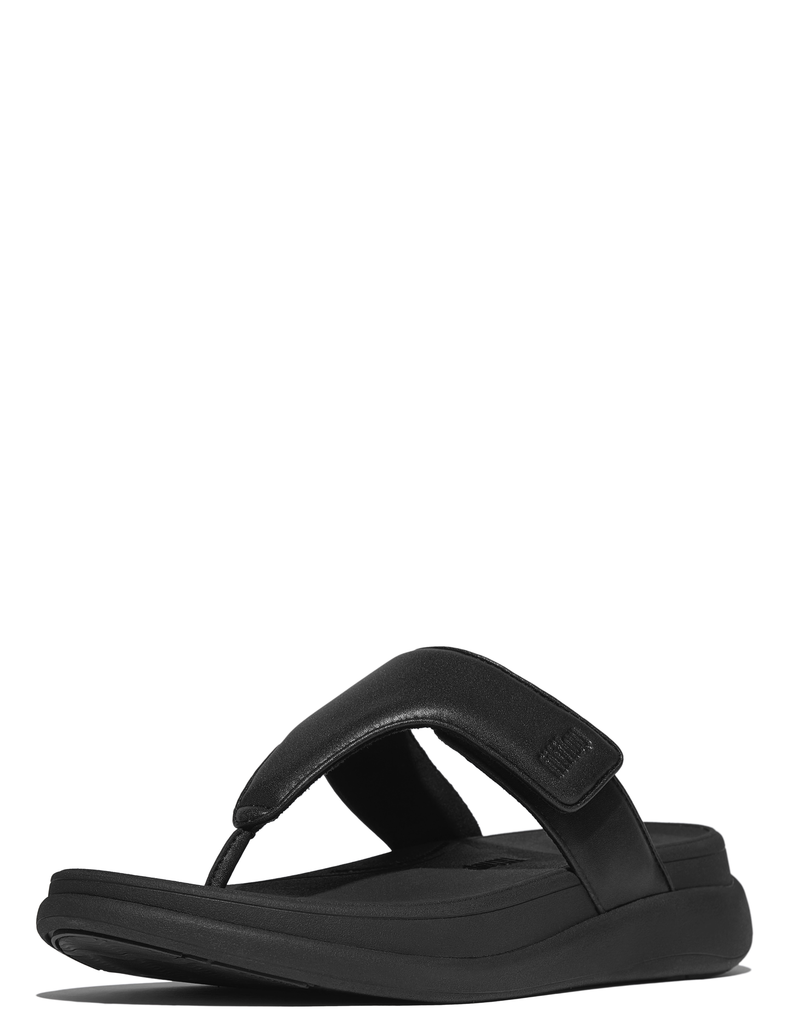 FitFlop - F-MODE GO ADJUSTABLE FLATFORM TOE-POST SANDALS - flade mules - all black - 4