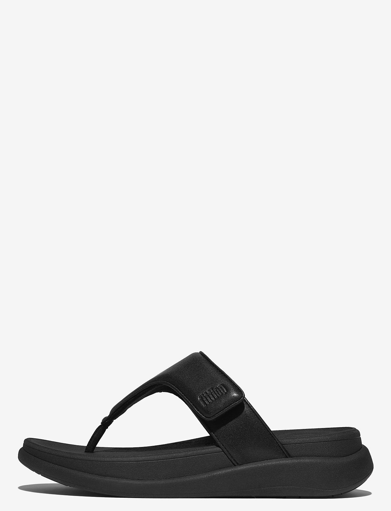 FitFlop - F-MODE GO ADJUSTABLE FLATFORM TOE-POST SANDALS - flache pantoletten - all black - 0