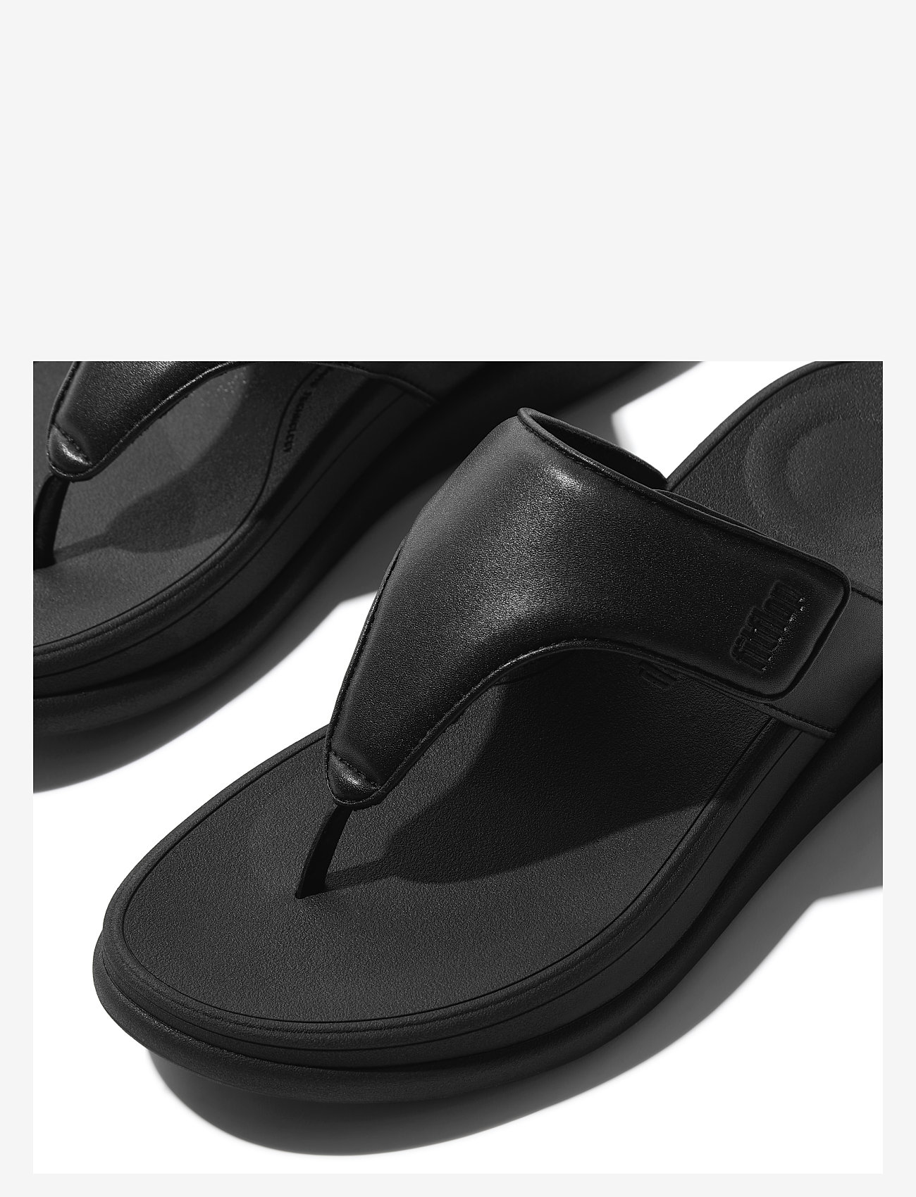 FitFlop - F-MODE GO ADJUSTABLE FLATFORM TOE-POST SANDALS - flache pantoletten - all black - 1