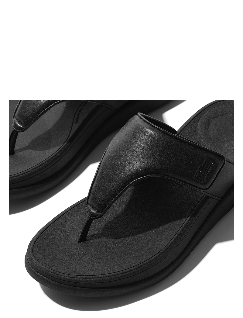 FitFlop - F-MODE GO ADJUSTABLE FLATFORM TOE-POST SANDALS - platta mules - all black - 2