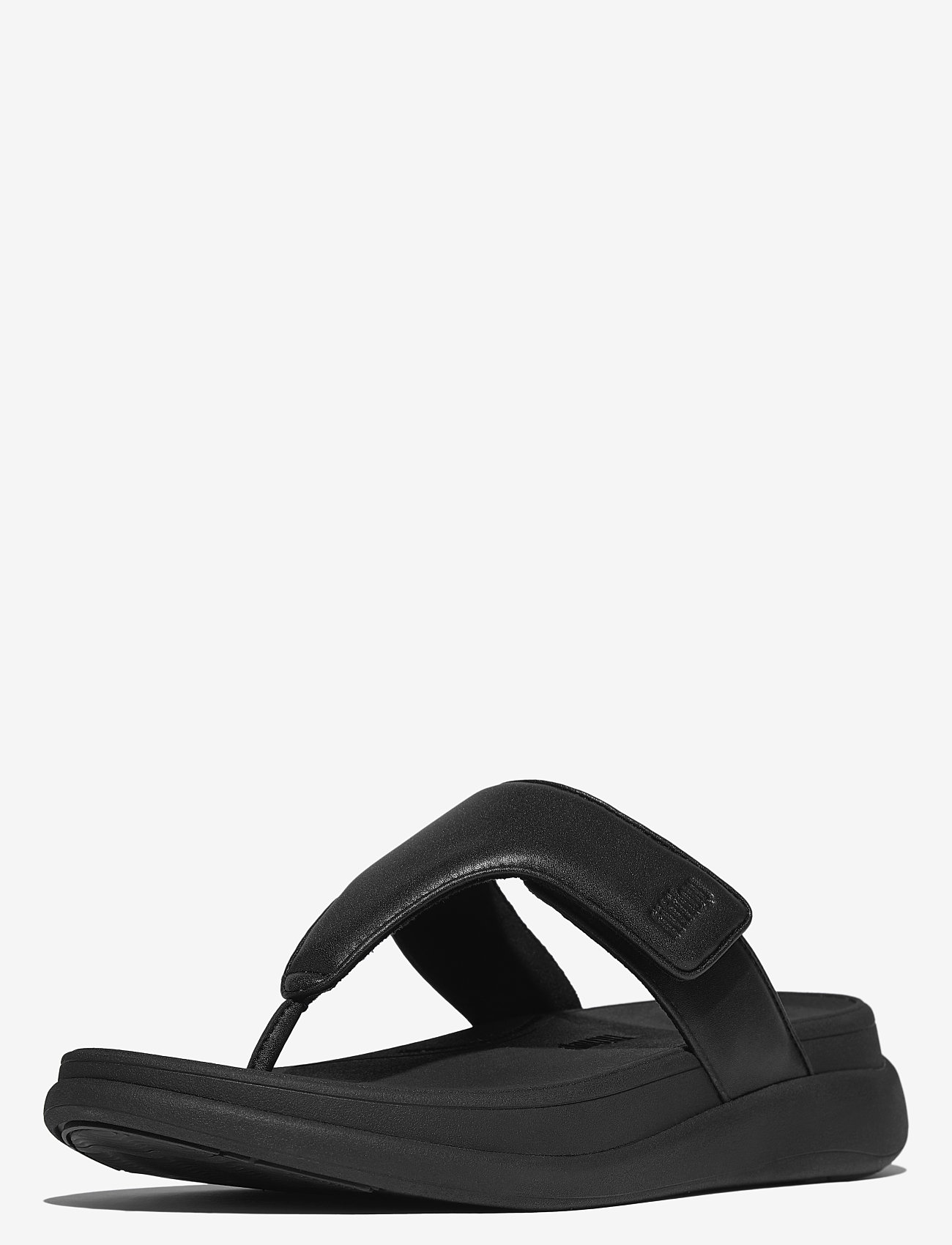 FitFlop - F-MODE GO ADJUSTABLE FLATFORM TOE-POST SANDALS - flache pantoletten - all black - 3