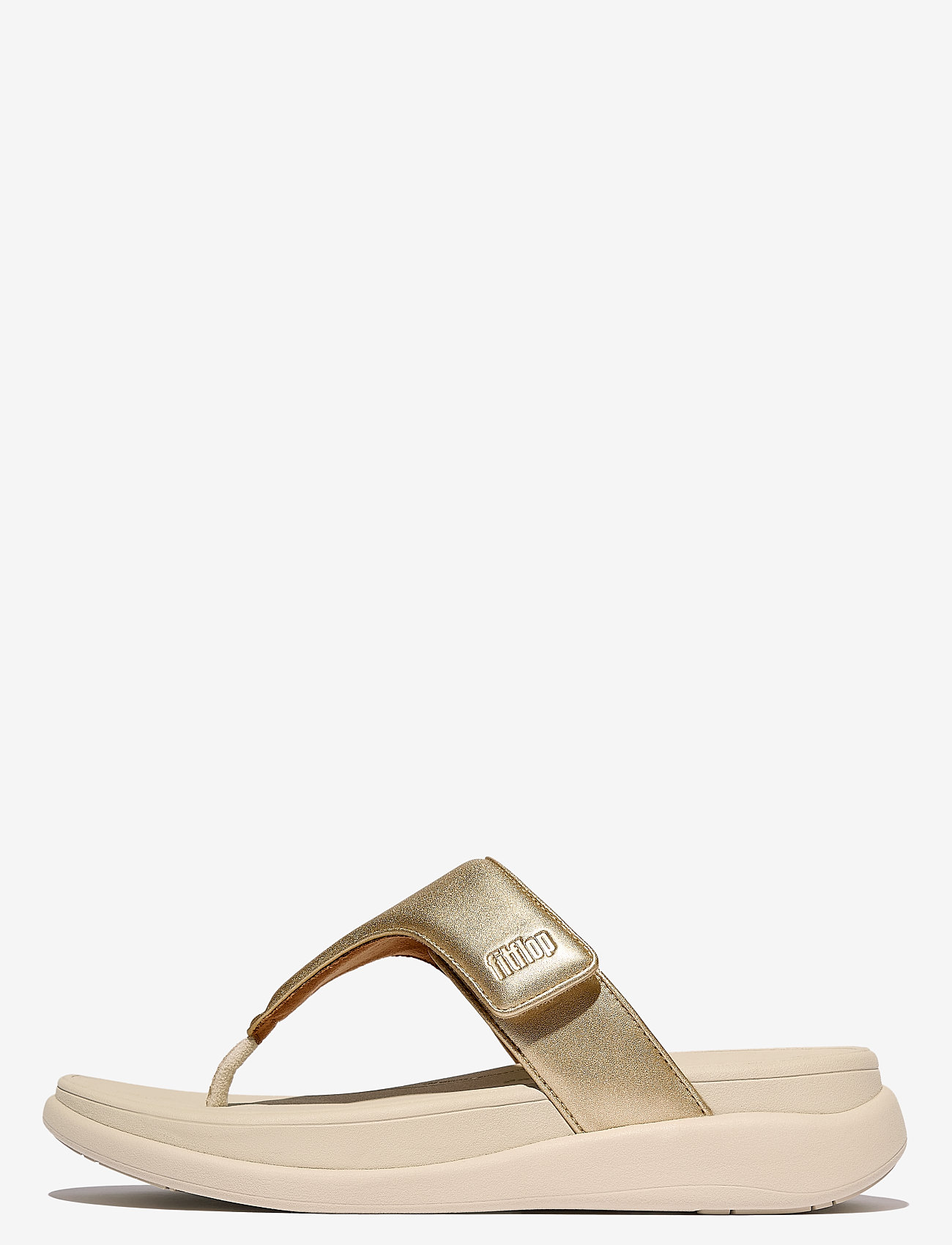 FitFlop - F-MODE GO ADJUSTABLE FLATFORM TOE-POST SANDALS - flache pantoletten - platino - 1