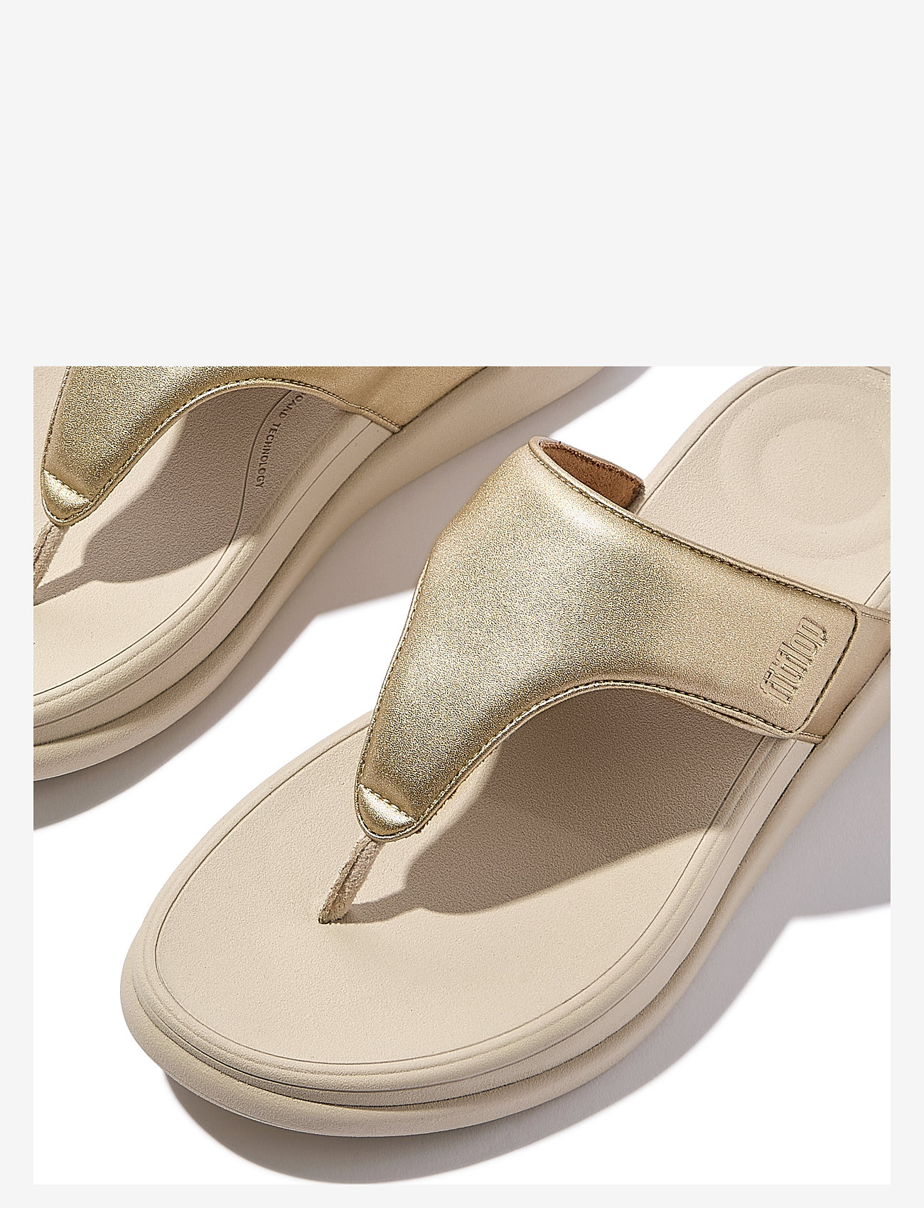 FitFlop - F-MODE GO ADJUSTABLE FLATFORM TOE-POST SANDALS - flache pantoletten - platino - 3