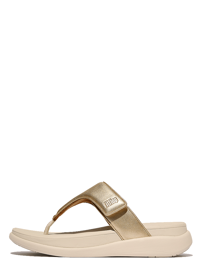 FitFlop - F-MODE GO ADJUSTABLE FLATFORM TOE-POST SANDALS - platta mules - platino - 1