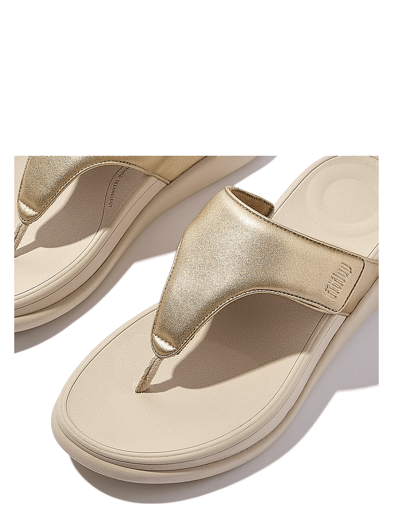 FitFlop - F-MODE GO ADJUSTABLE FLATFORM TOE-POST SANDALS - platta mules - platino - 3