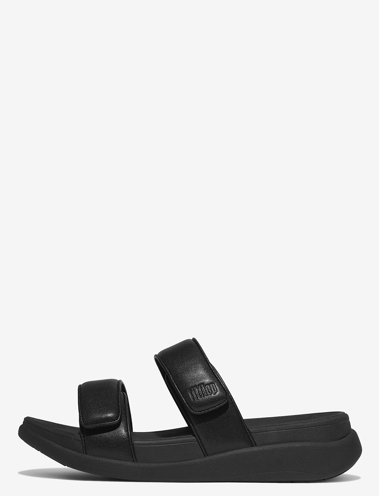FitFlop - F-MODE GO ADJUSTABLE FLATFORM TWO-BAR SLIDES - flade sandaler - all black - 1