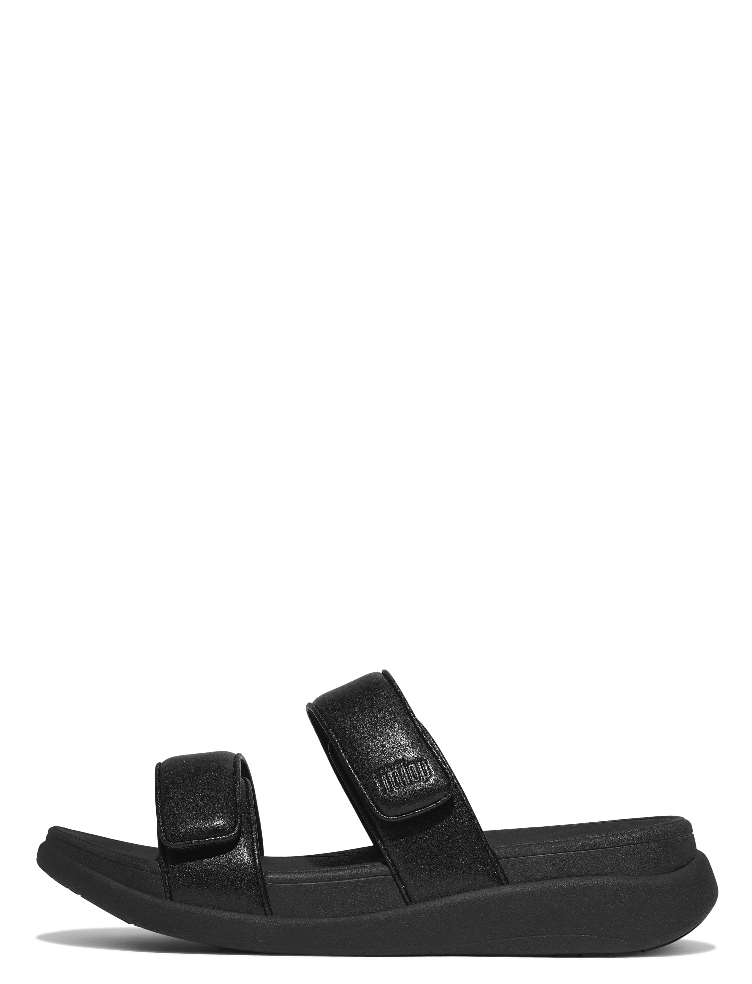 FitFlop F-MODE GO ADJUSTABLE FLATFORM TWO-BAR SLIDES - Fit Flop - ALL BLACK / black