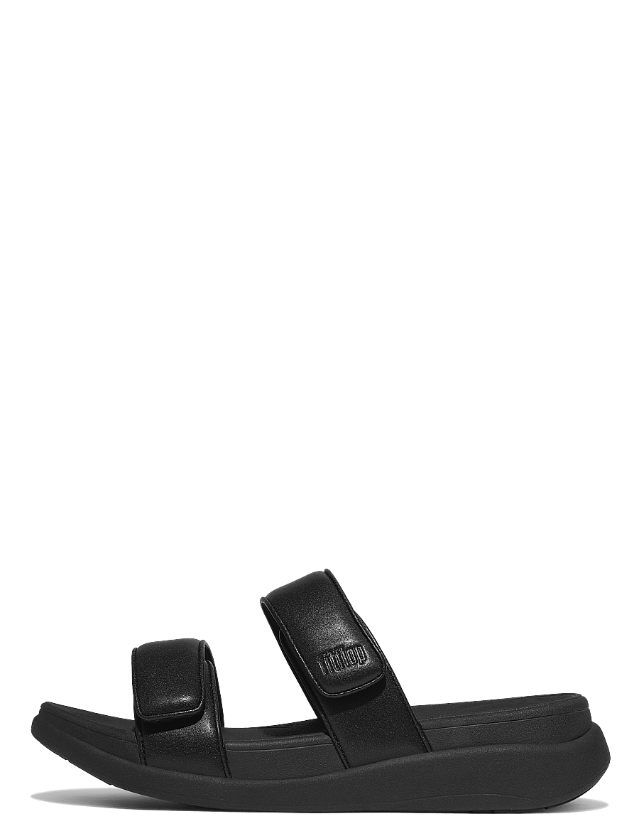 FitFlop - F-MODE GO ADJUSTABLE FLATFORM TWO-BAR SLIDES - kontsata sandaalid - all black - 1