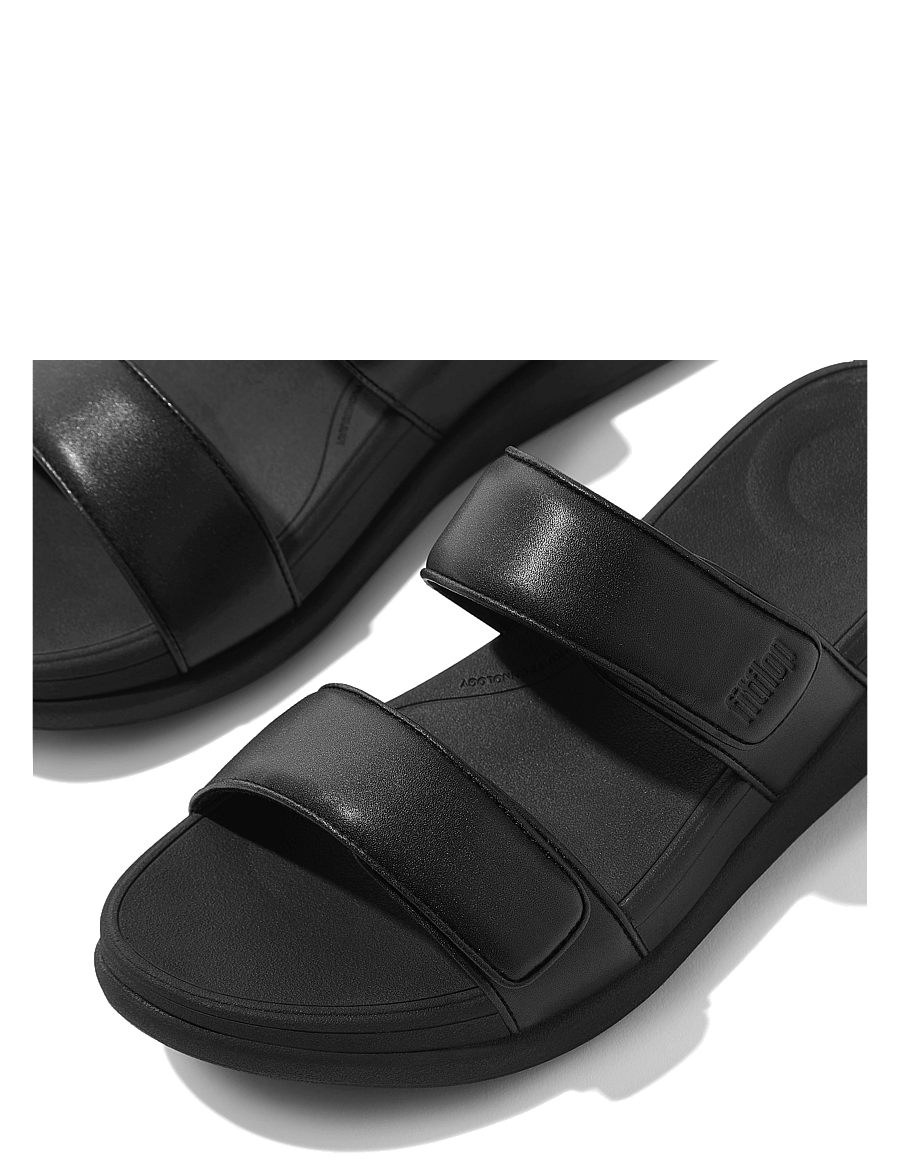 FitFlop - F-MODE GO ADJUSTABLE FLATFORM TWO-BAR SLIDES - flache sandalen - all black - 3