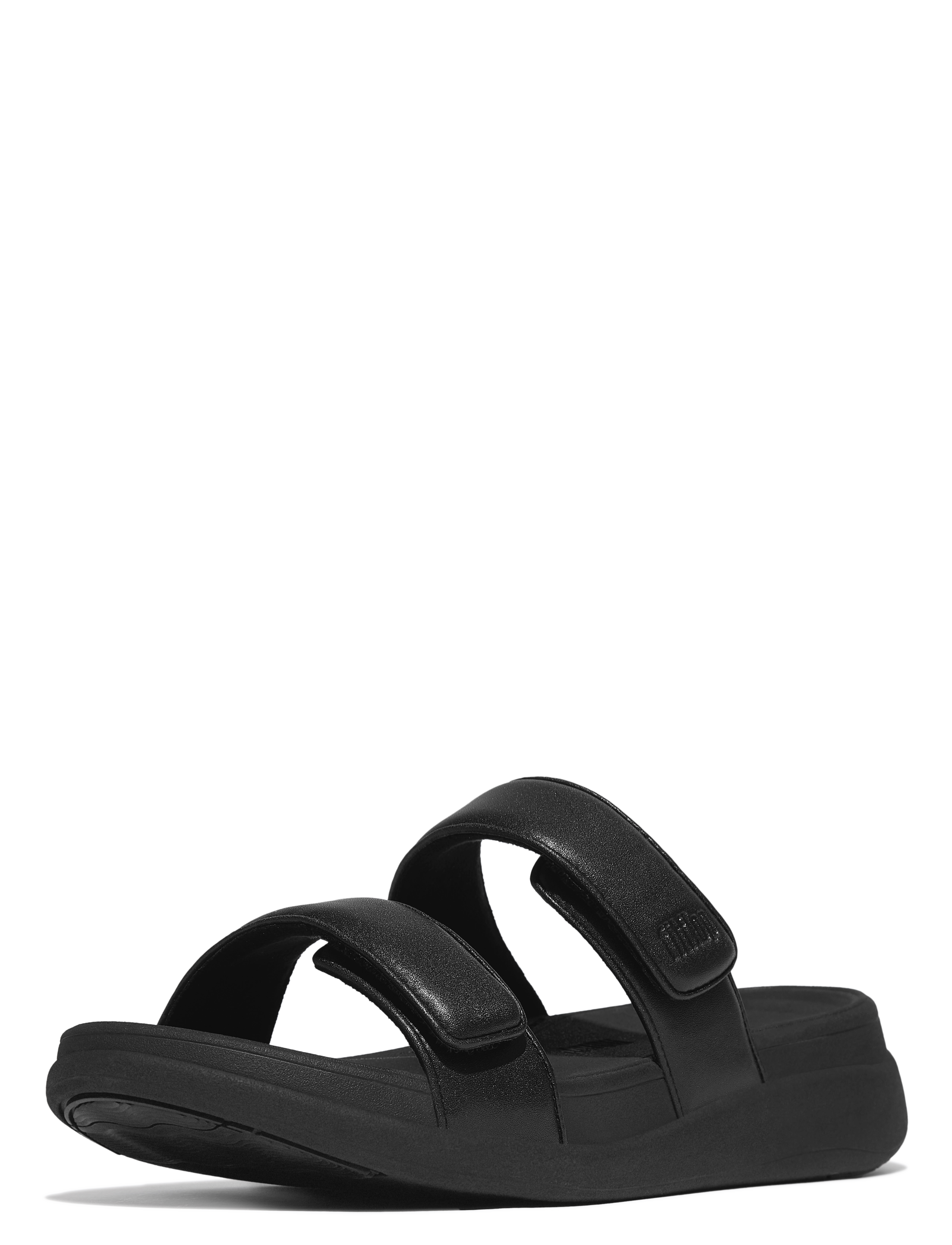 FitFlop - F-MODE GO ADJUSTABLE FLATFORM TWO-BAR SLIDES - flat sandals - all black - 4