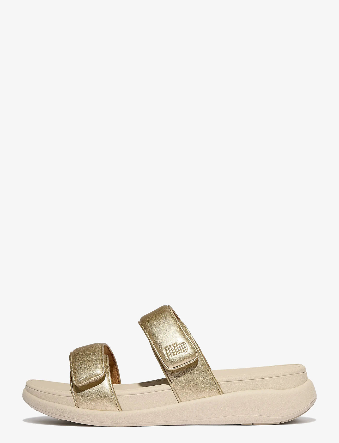 FitFlop - F-MODE GO ADJUSTABLE FLATFORM TWO-BAR SLIDES - flade sandaler - platino - 1