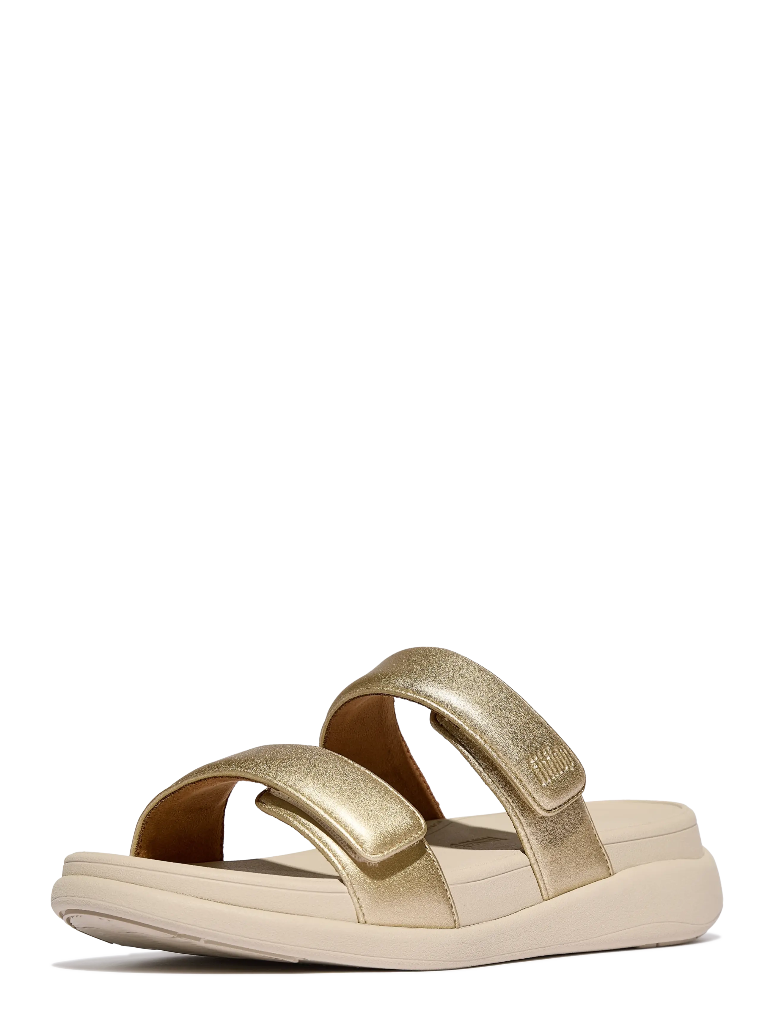 FitFlop - F-MODE GO ADJUSTABLE FLATFORM TWO-BAR SLIDES - flate sandaler - platino - 2