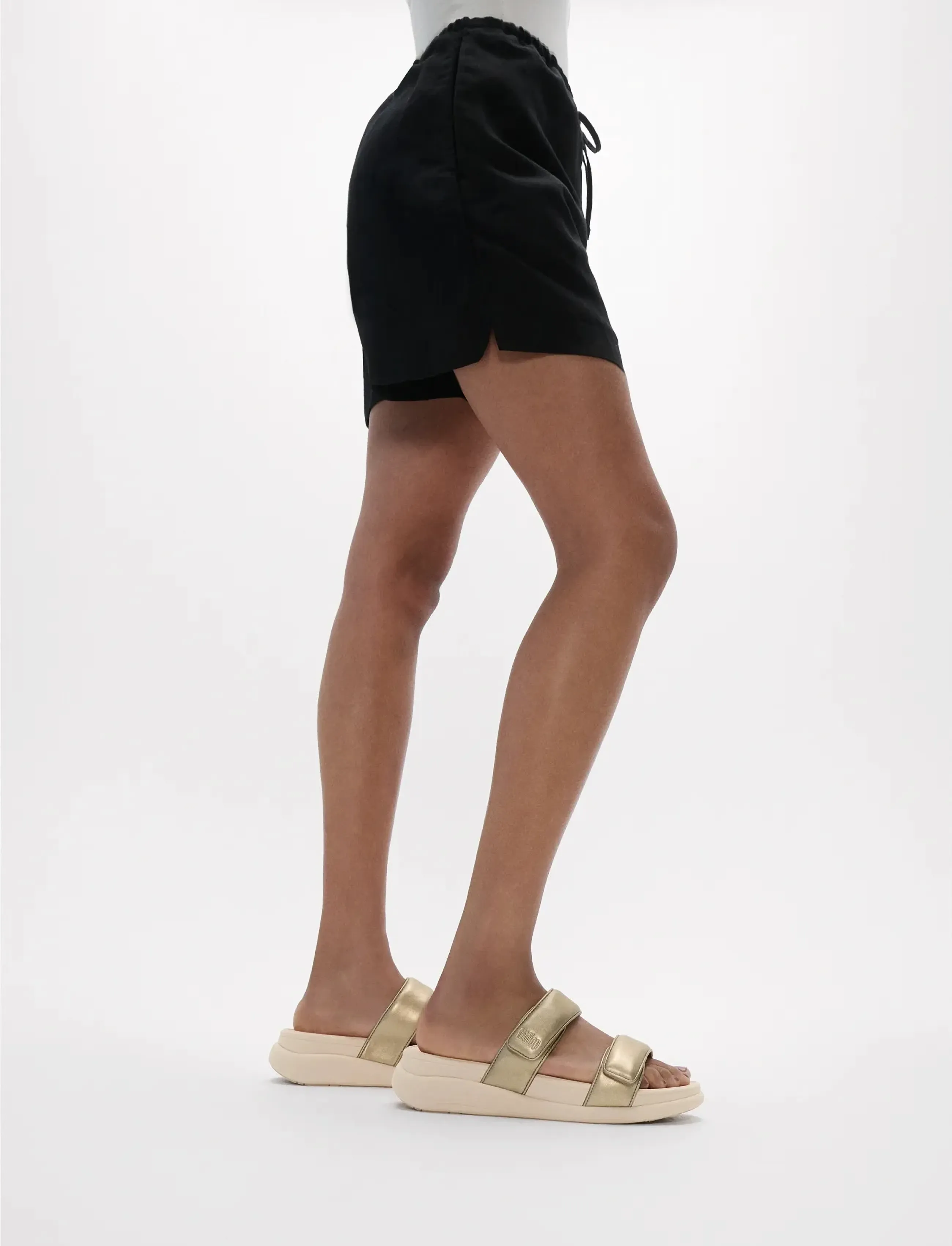 FitFlop F-Mode Go Adjustable Flatform Two-Bar Slides, 41, Gold, Sandaler > Flade Sandals, Dame