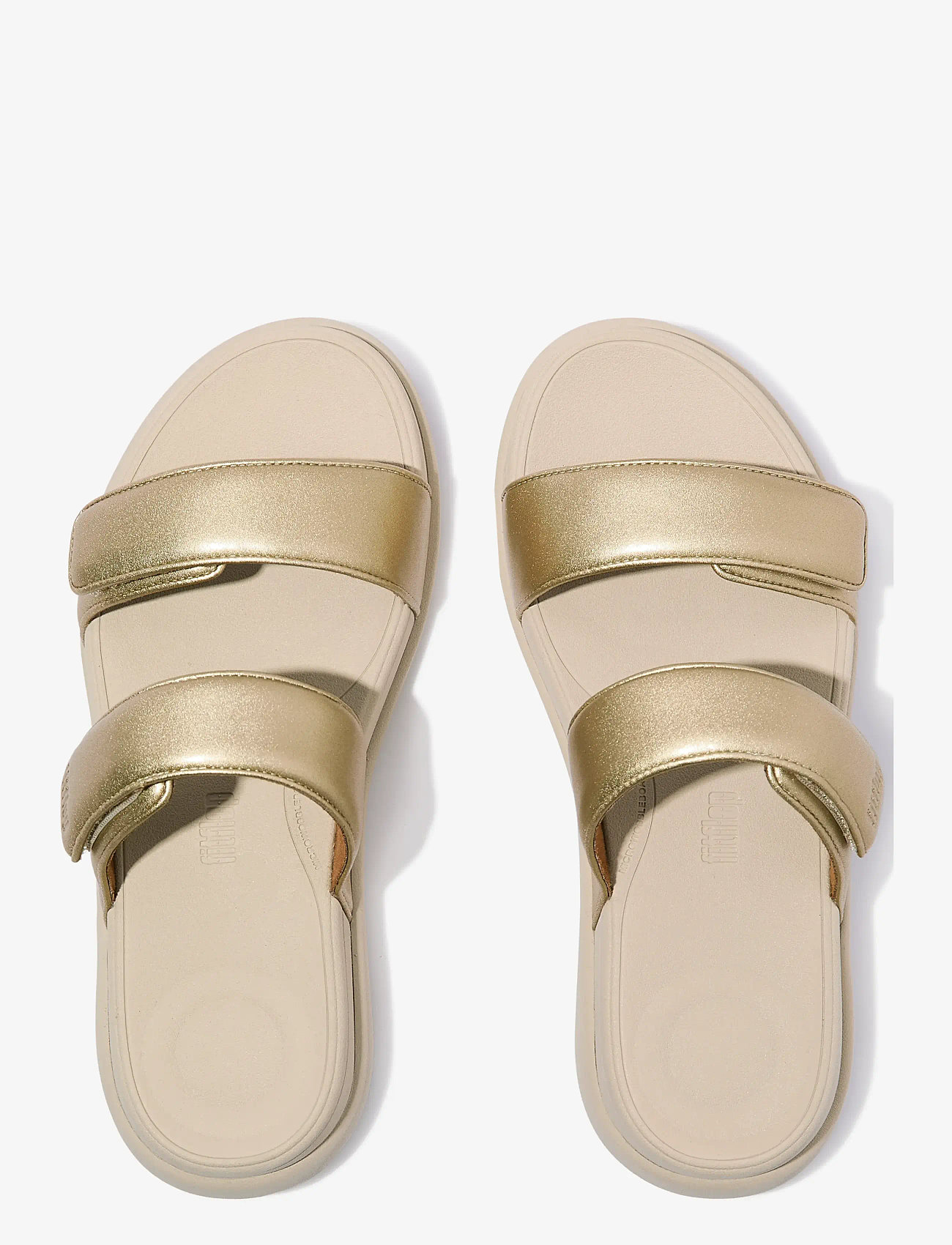 FitFlop - F-MODE GO ADJUSTABLE FLATFORM TWO-BAR SLIDES - flade sandaler - platino - 3