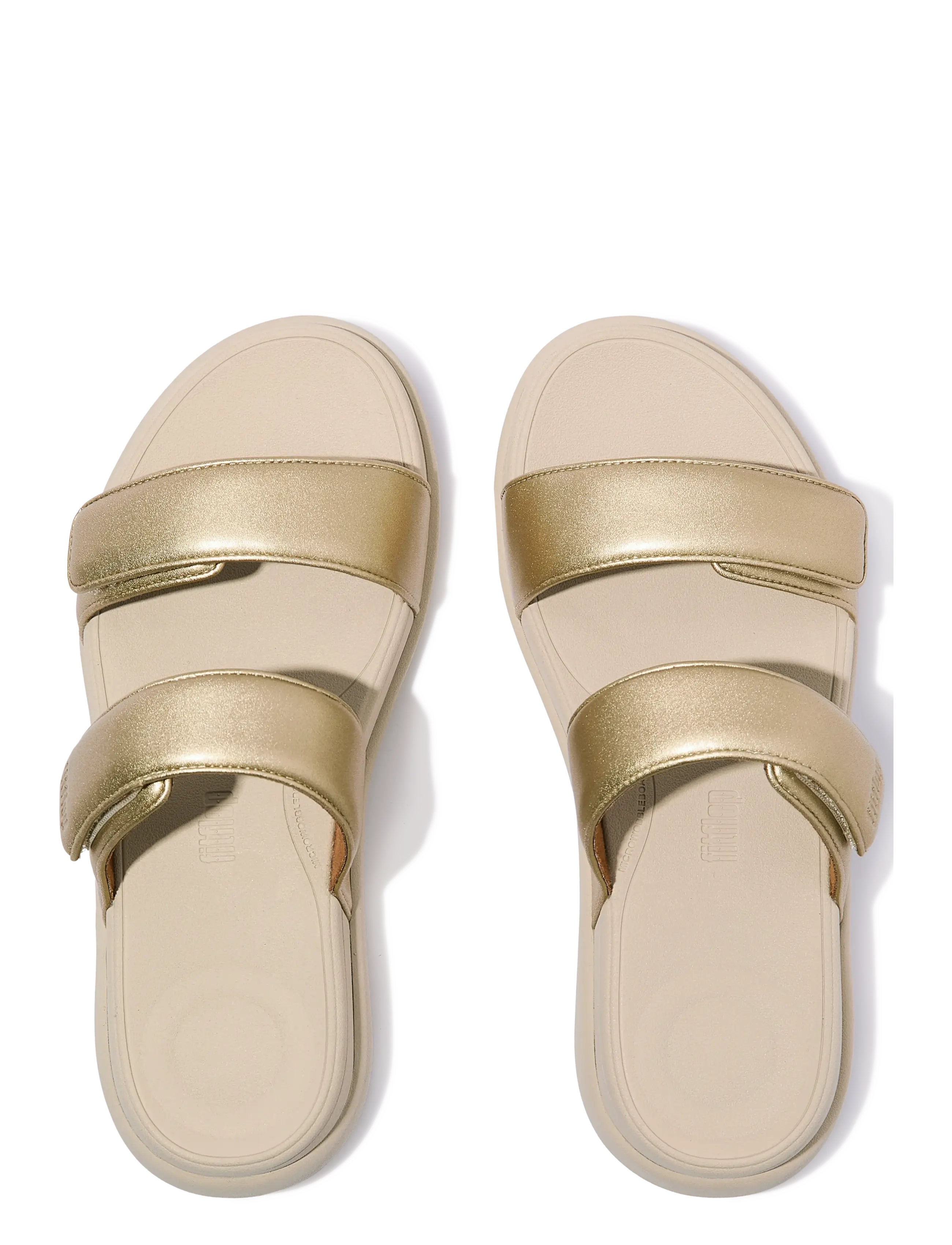 FitFlop - F-MODE GO ADJUSTABLE FLATFORM TWO-BAR SLIDES - flate sandaler - platino - 3