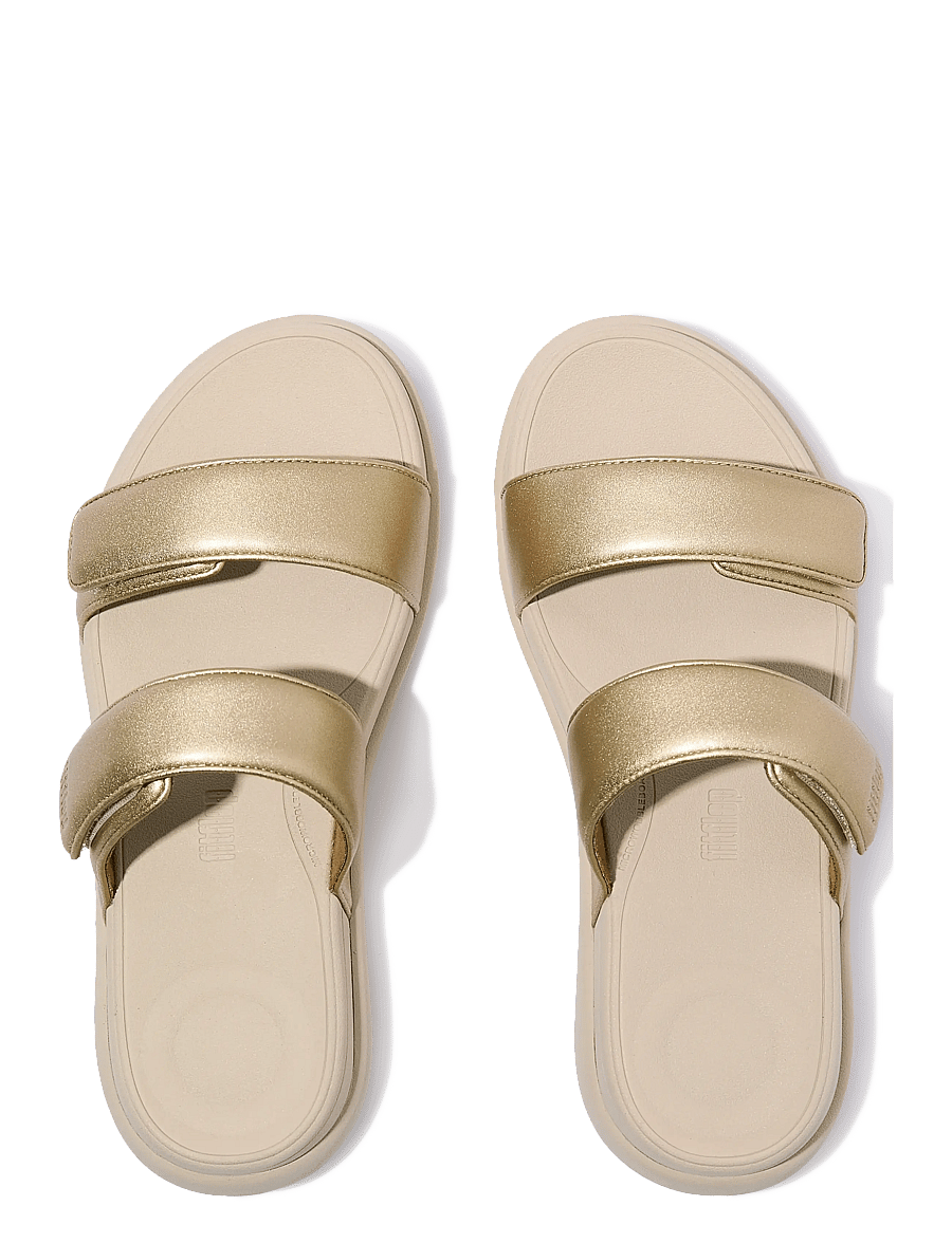 FitFlop - F-MODE GO ADJUSTABLE FLATFORM TWO-BAR SLIDES - kontsata sandaalid - platino - 3